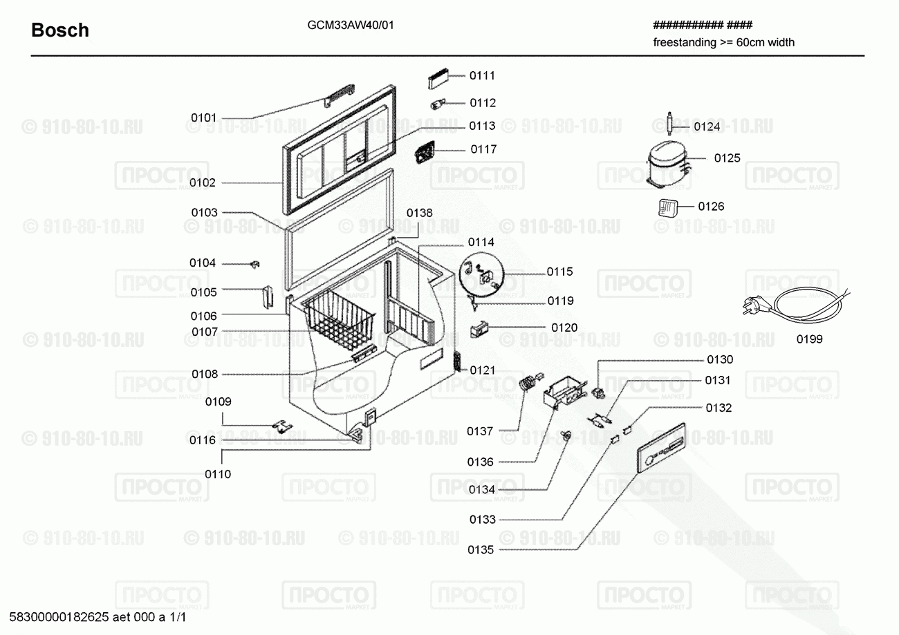Холодильник Bosch GCM33AW40/01 - взрыв-схема