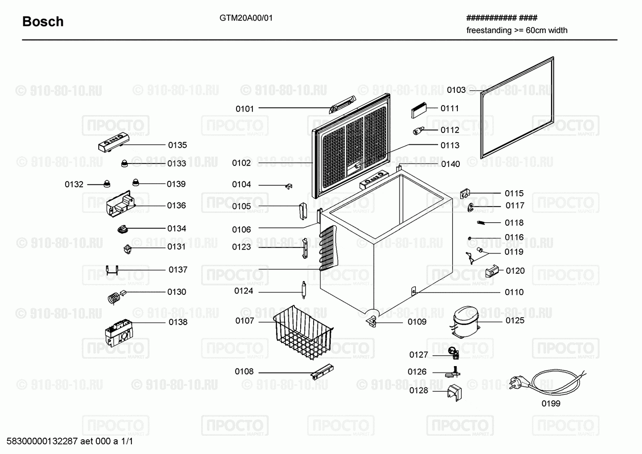 Холодильник Bosch GTM20A00/01 - взрыв-схема