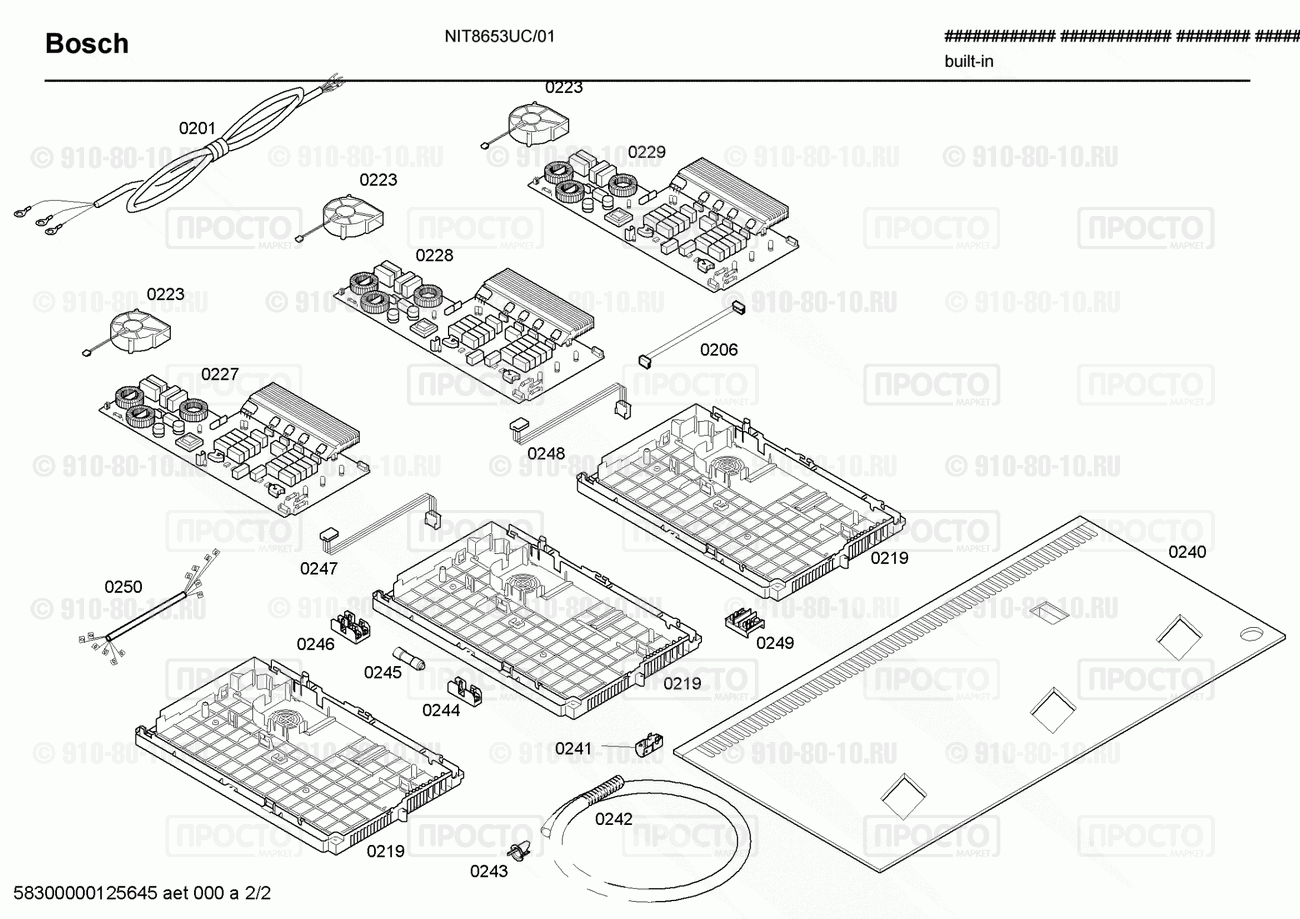 Варочная панель Bosch NIT8653UC/01 - взрыв-схема