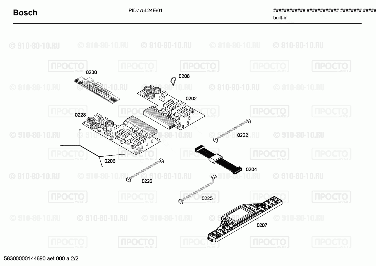 Варочная панель Bosch PID775L24E/01 - взрыв-схема