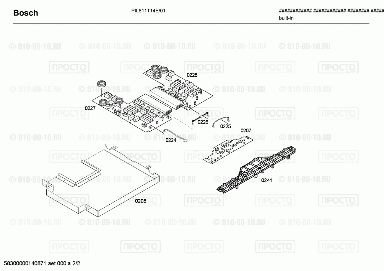 Варочная панель Bosch PIL811T14E/01 - взрыв-схема