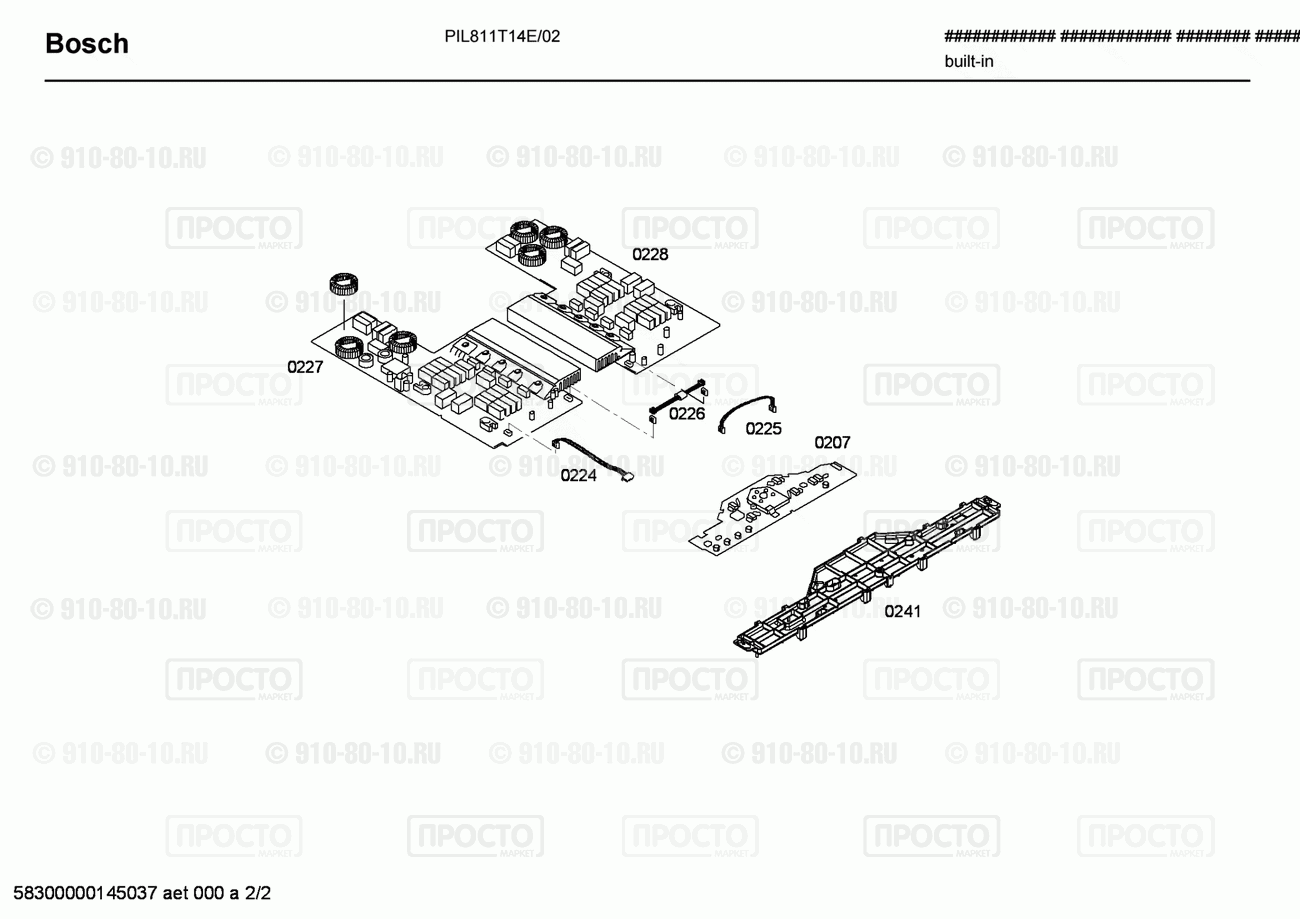 Варочная панель Bosch PIL811T14E/02 - взрыв-схема