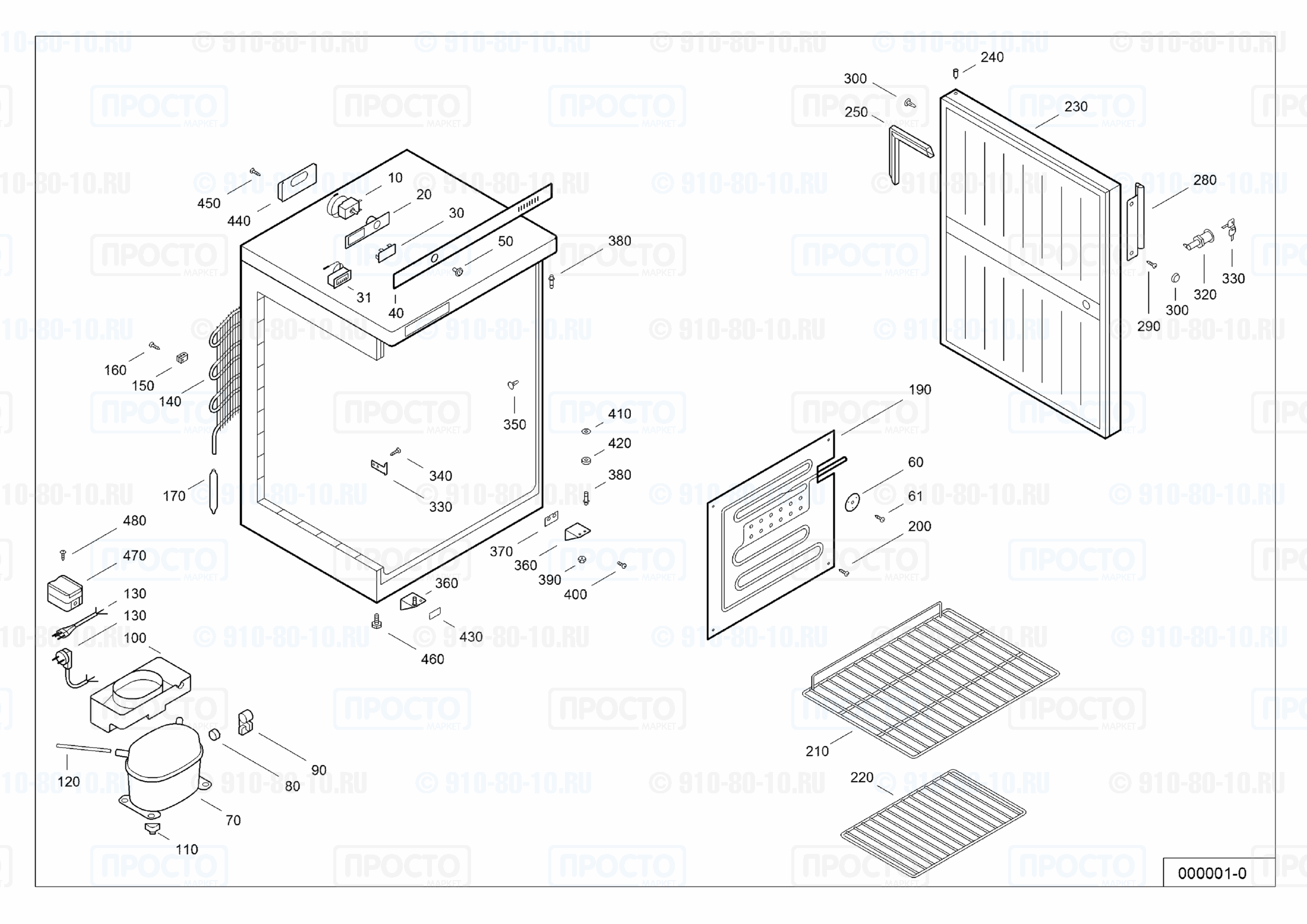 Взрыв-схема запчастей холодильника Liebherr FKS 1800-10A
