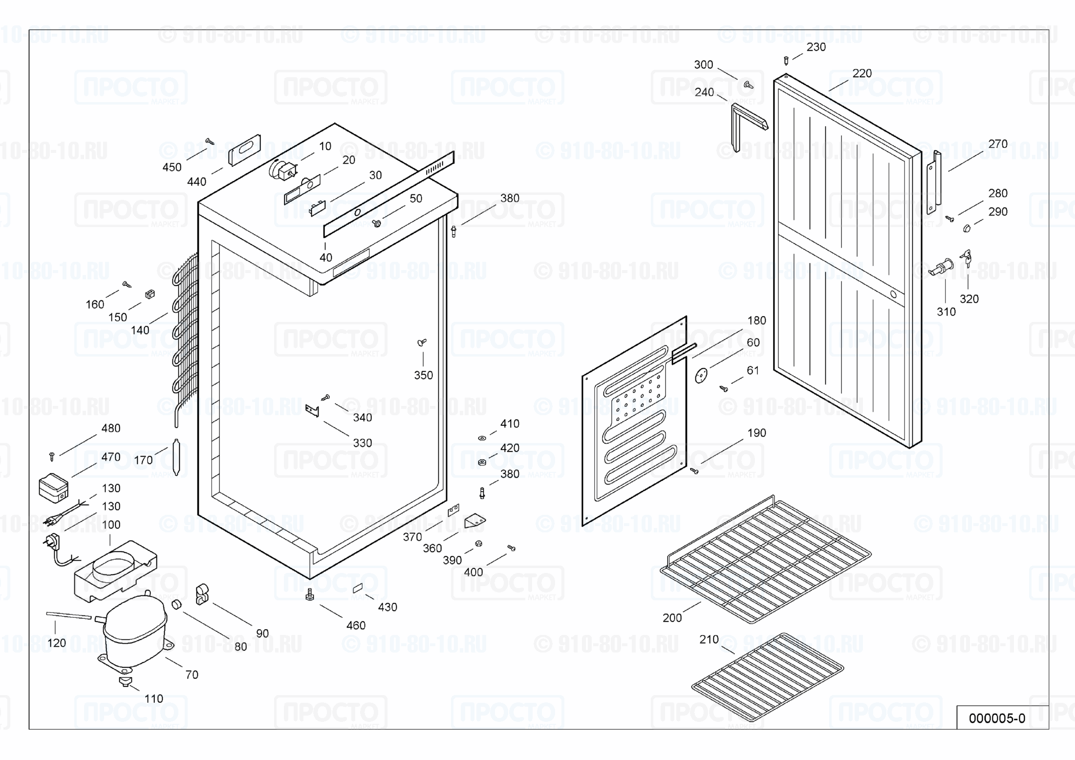 Взрыв-схема запчастей холодильника Liebherr FKS 2600-10A
