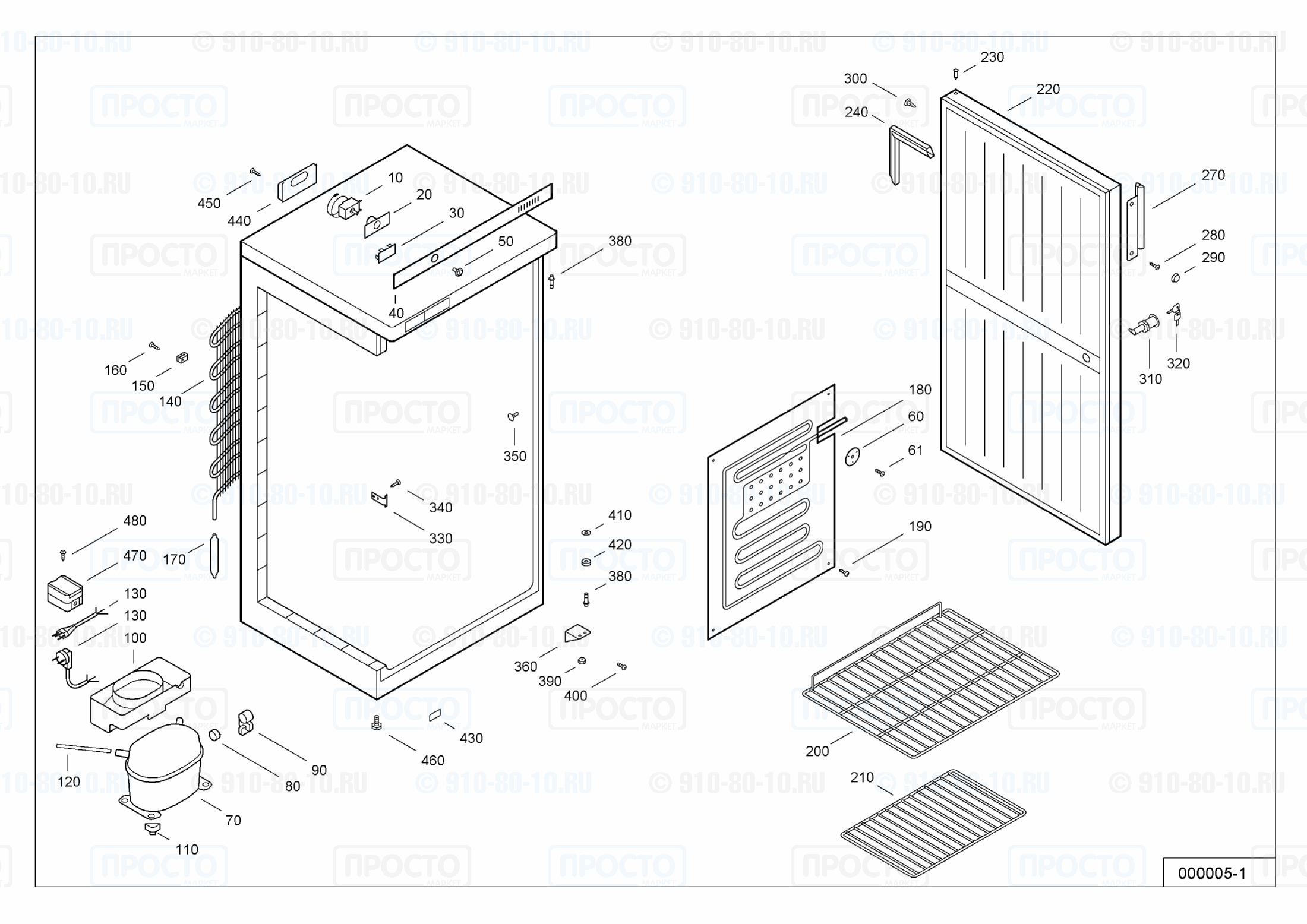 Взрыв-схема запчастей холодильника Liebherr FKS 2600-10B