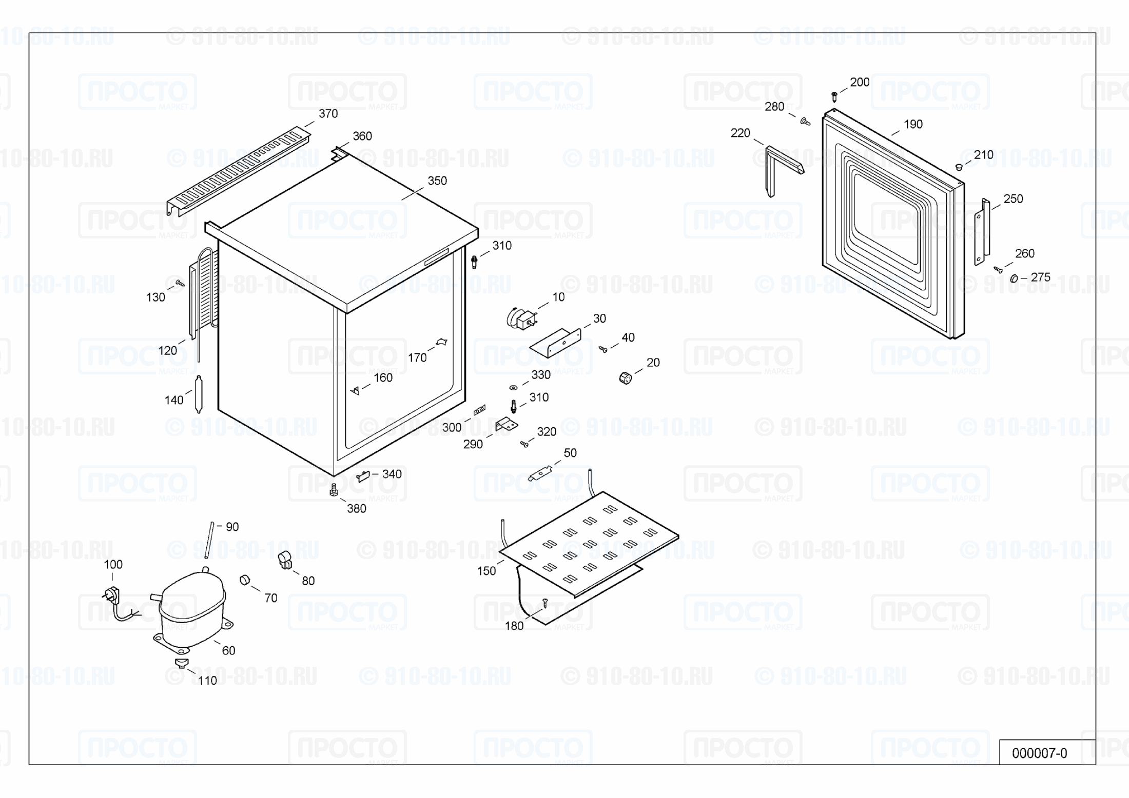 Взрыв-схема холодильника Liebherr GS 800-10