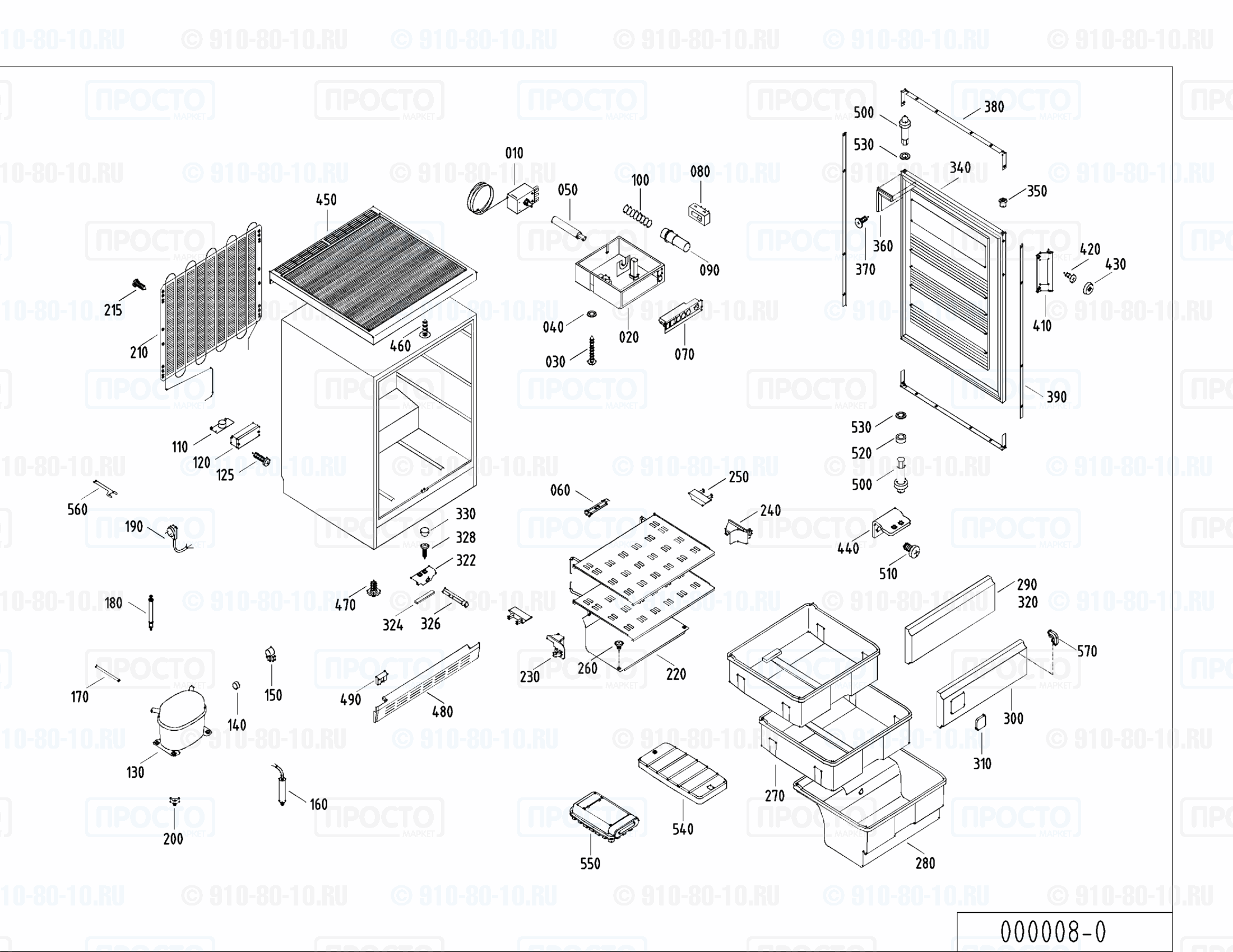 Взрыв-схема запчастей холодильника Liebherr GSU 1303-10