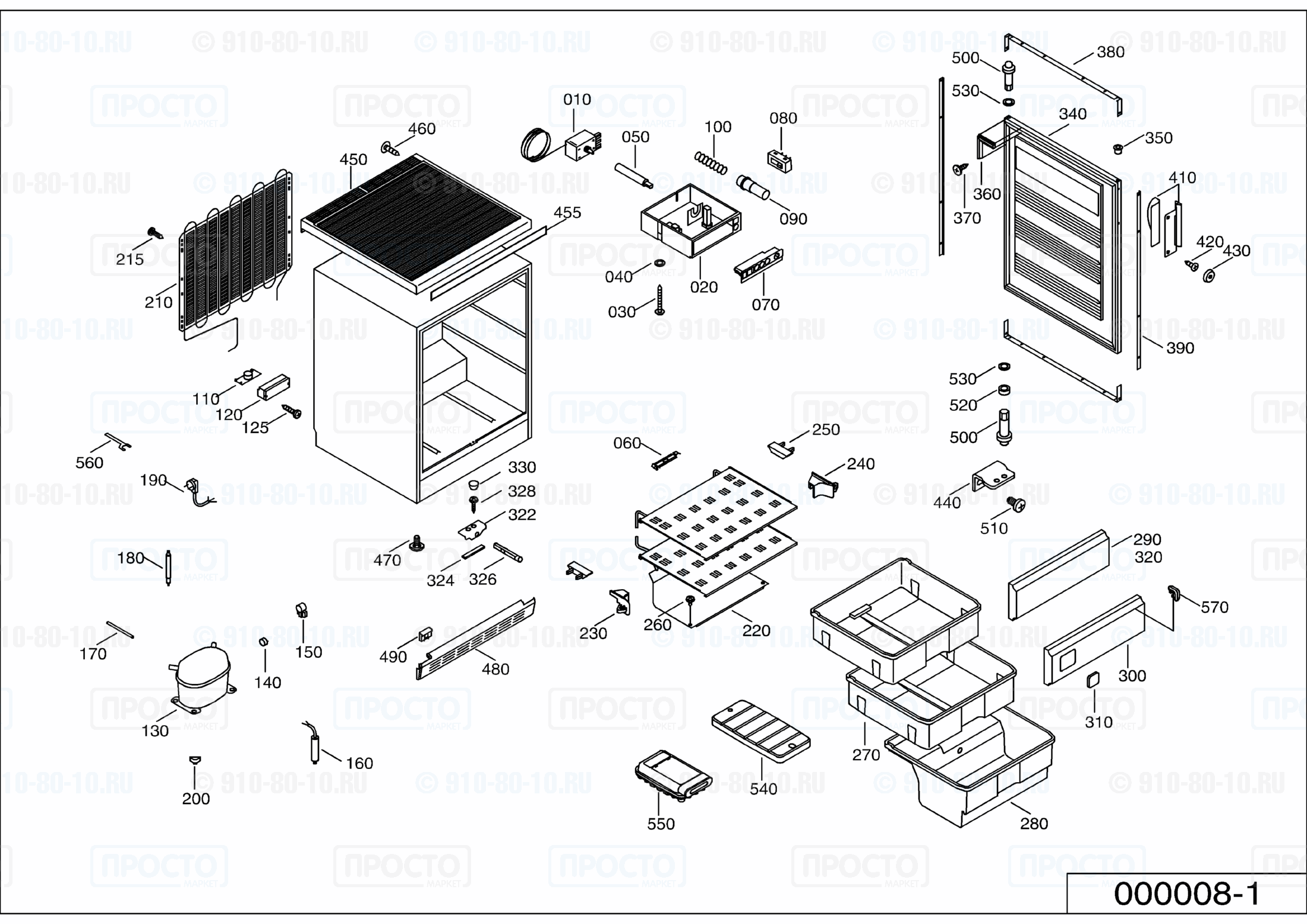 Взрыв-схема запчастей холодильника Liebherr GSU 1303-11