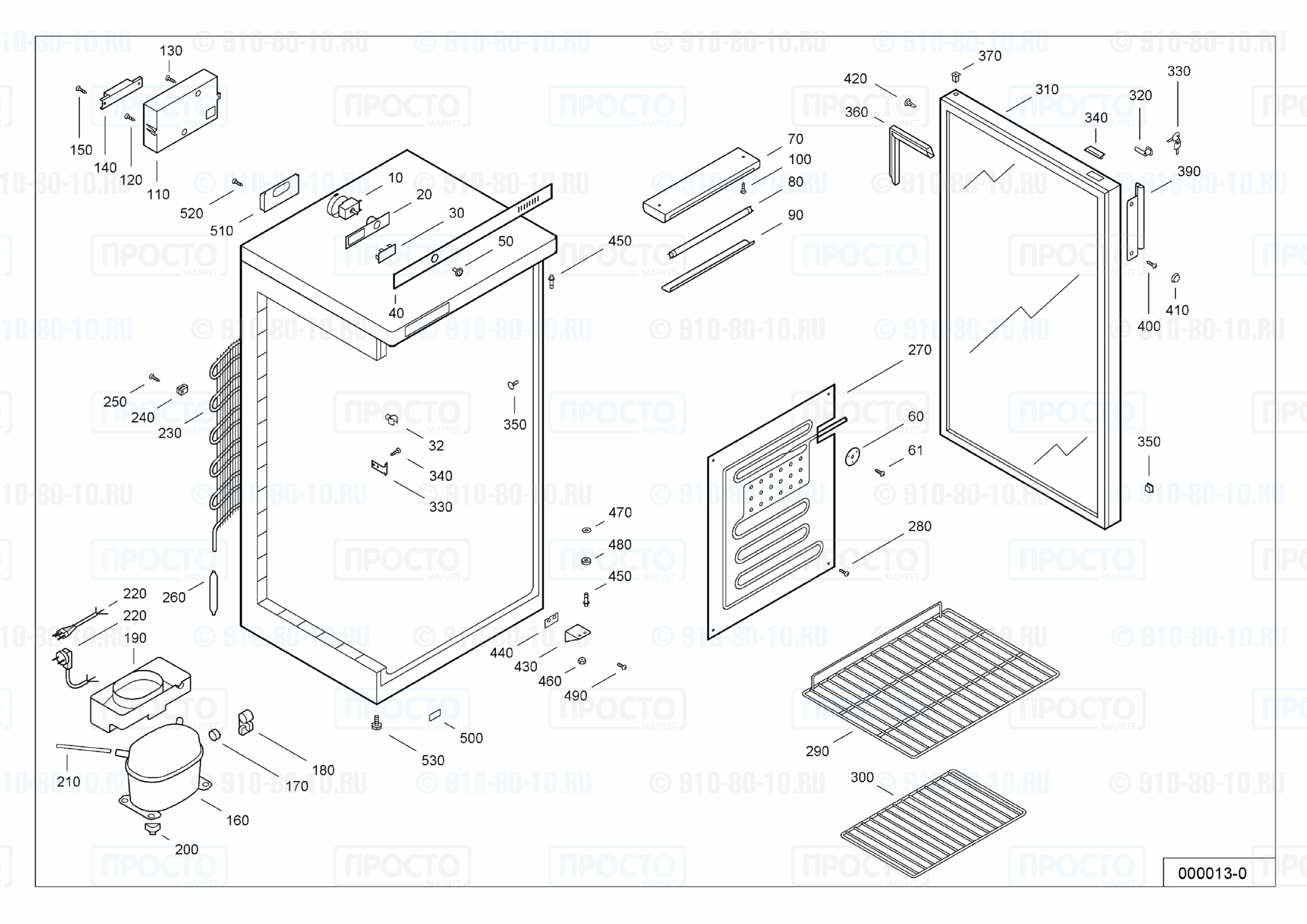 Взрыв-схема запчастей холодильника Liebherr FKS 2602-10B