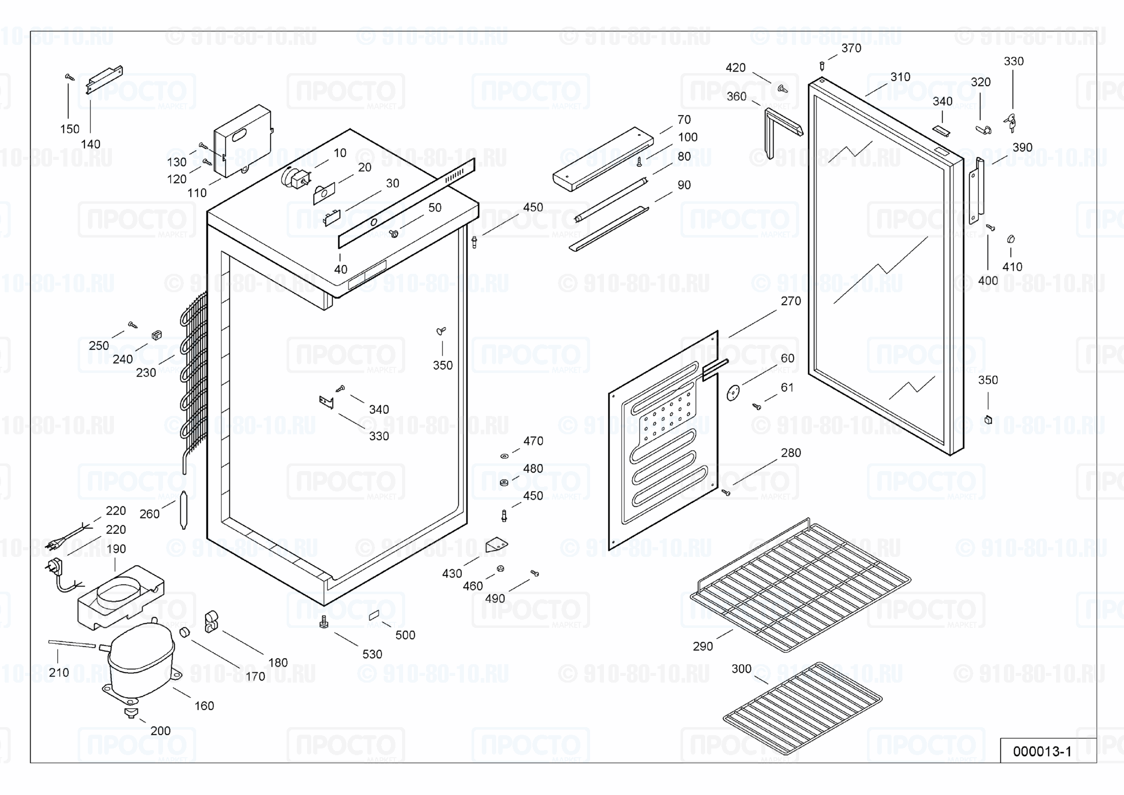 Взрыв-схема запчастей холодильника Liebherr FKS 2602-10D
