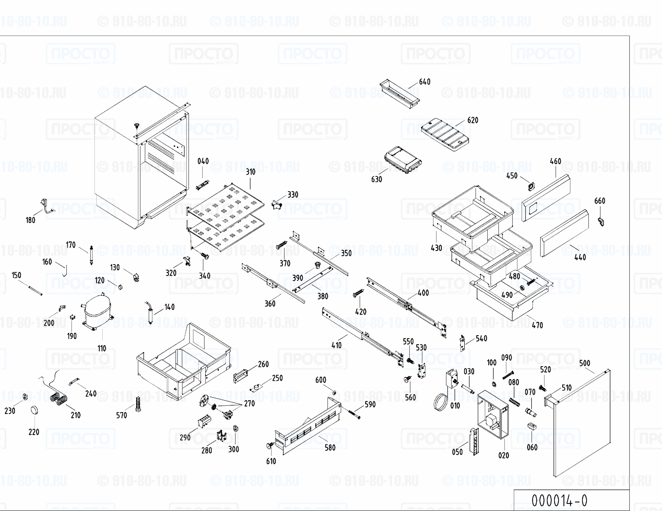 Взрыв-схема запчастей холодильника Liebherr GIU 1243-10