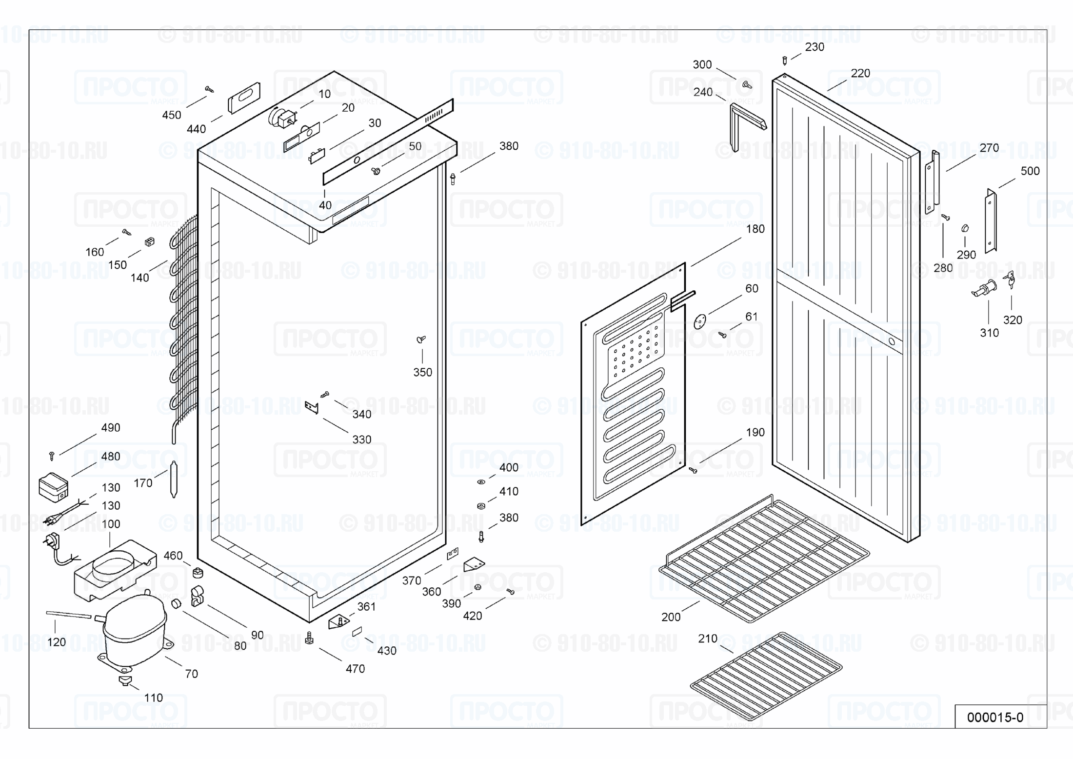 Взрыв-схема запчастей холодильника Liebherr FKS 3600-10A