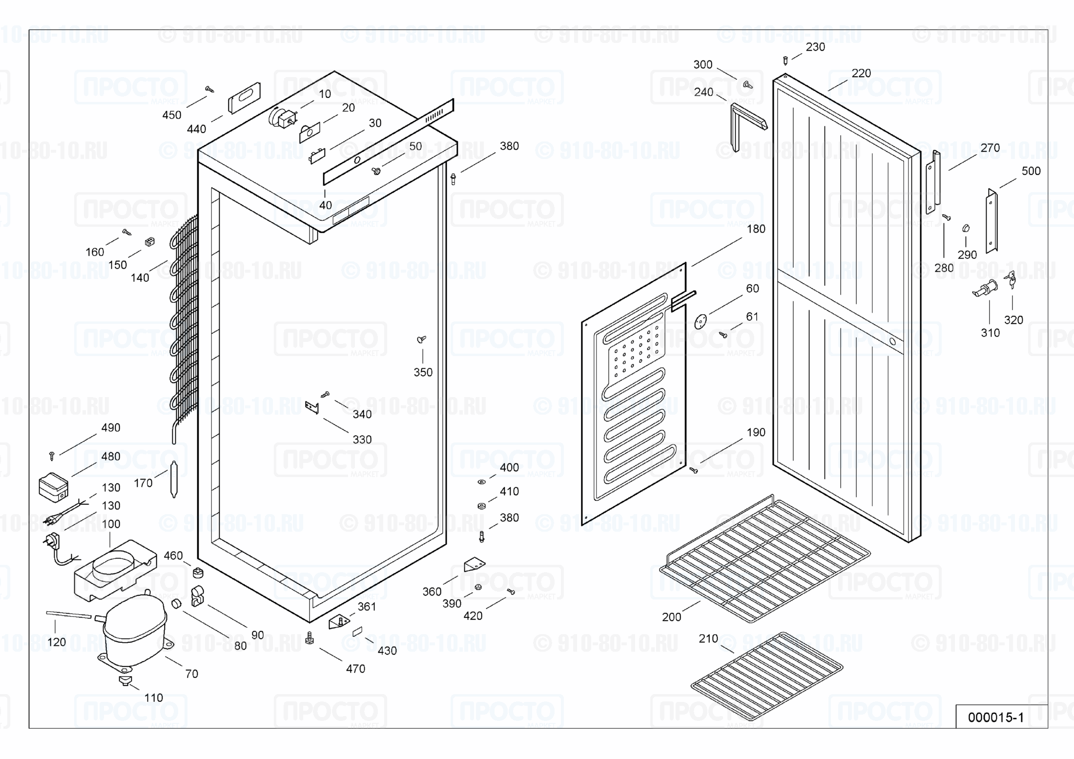 Взрыв-схема запчастей холодильника Liebherr FKS 3600-10D