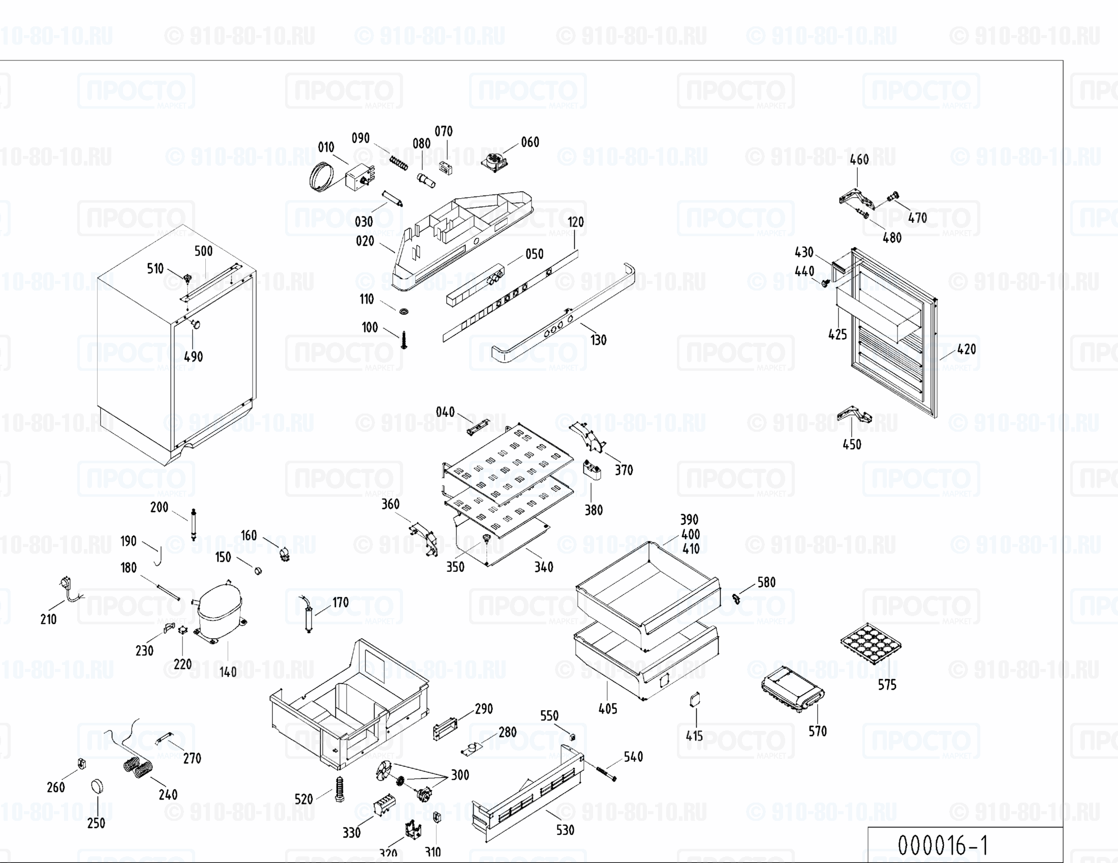 Взрыв-схема запчастей холодильника Liebherr GIU 1303-10C