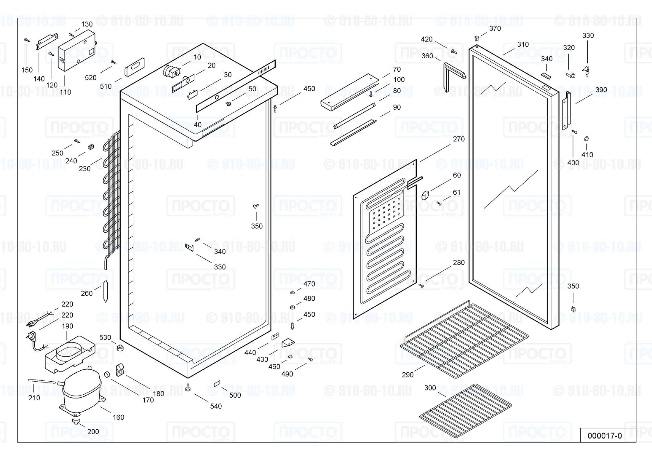Взрыв-схема запчастей холодильника Liebherr FKS 3602-10B