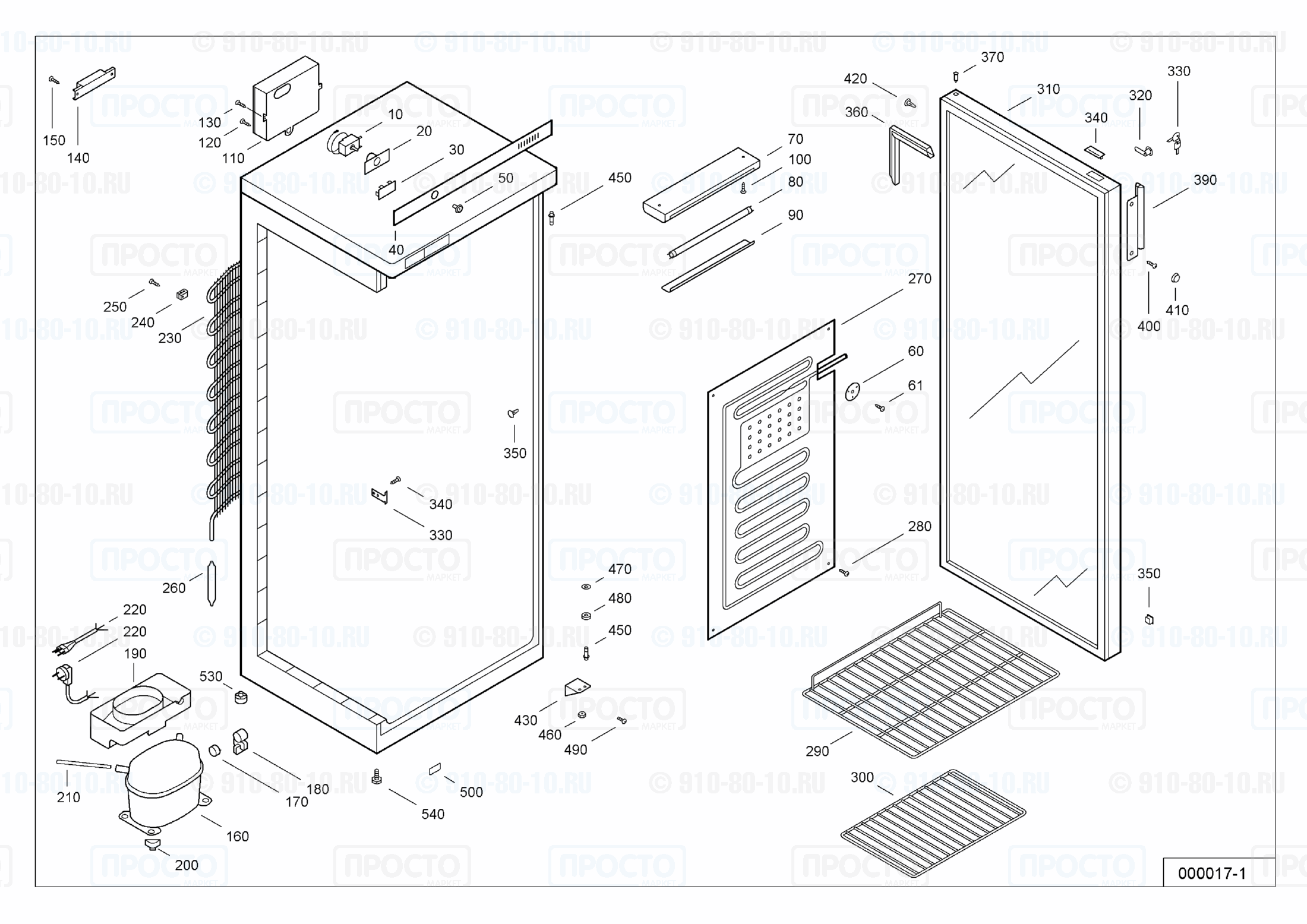 Взрыв-схема запчастей холодильника Liebherr FKS 3602-10D