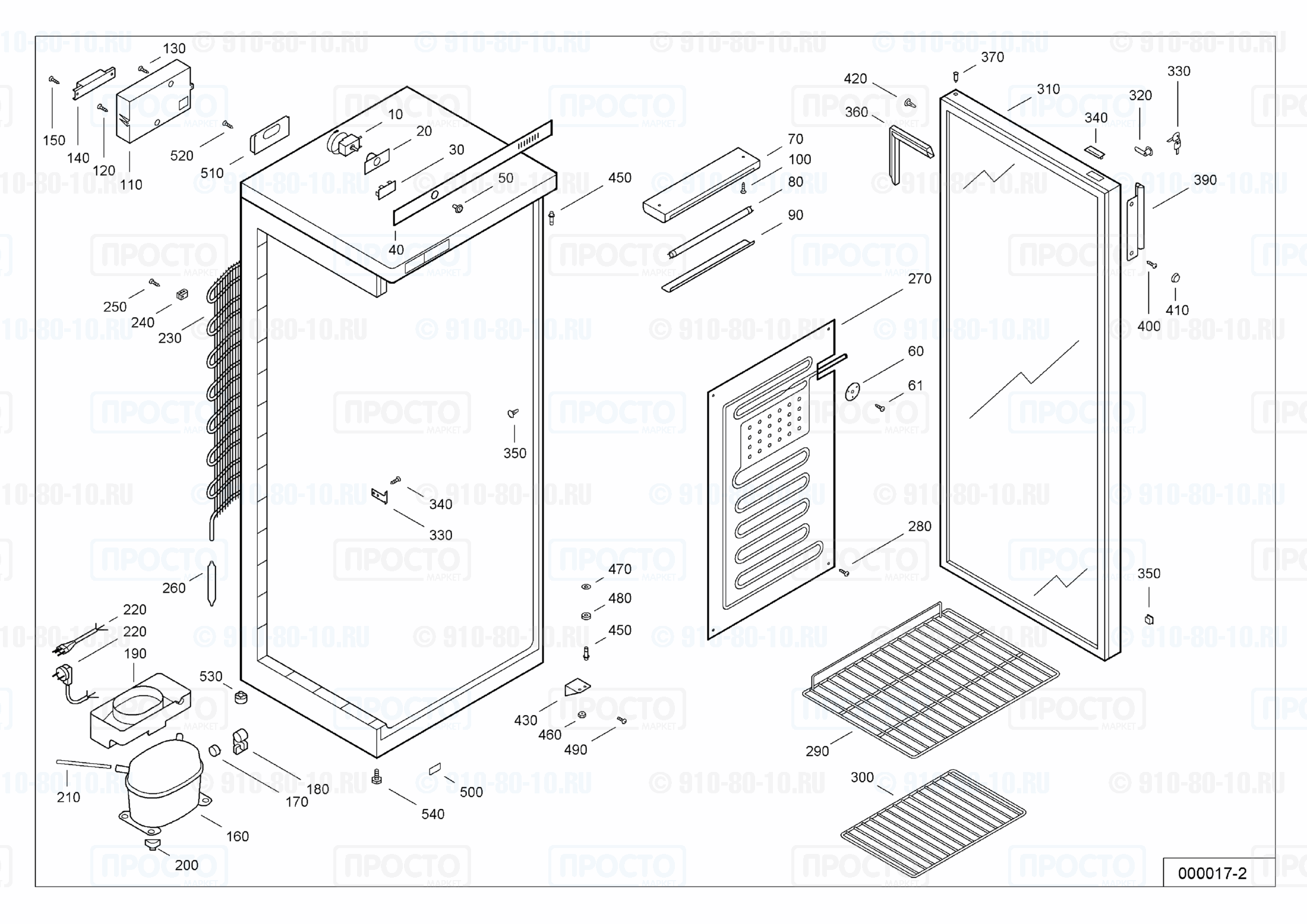 Взрыв-схема запчастей холодильника Liebherr FKS 3602-10C