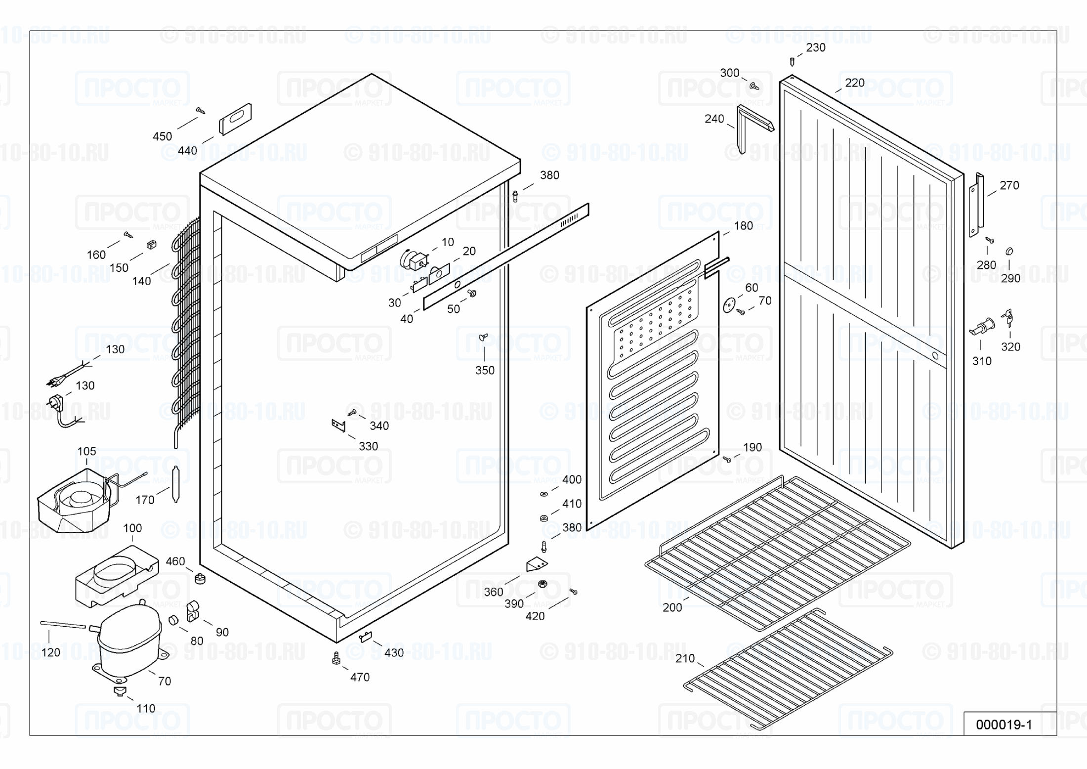 Взрыв-схема запчастей холодильника Liebherr FKS 5000-20G