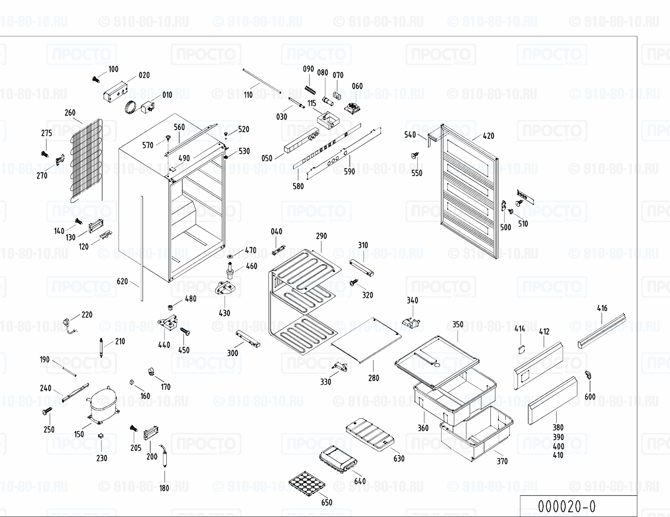 Взрыв-схема запчастей холодильника Liebherr GI 1402-10