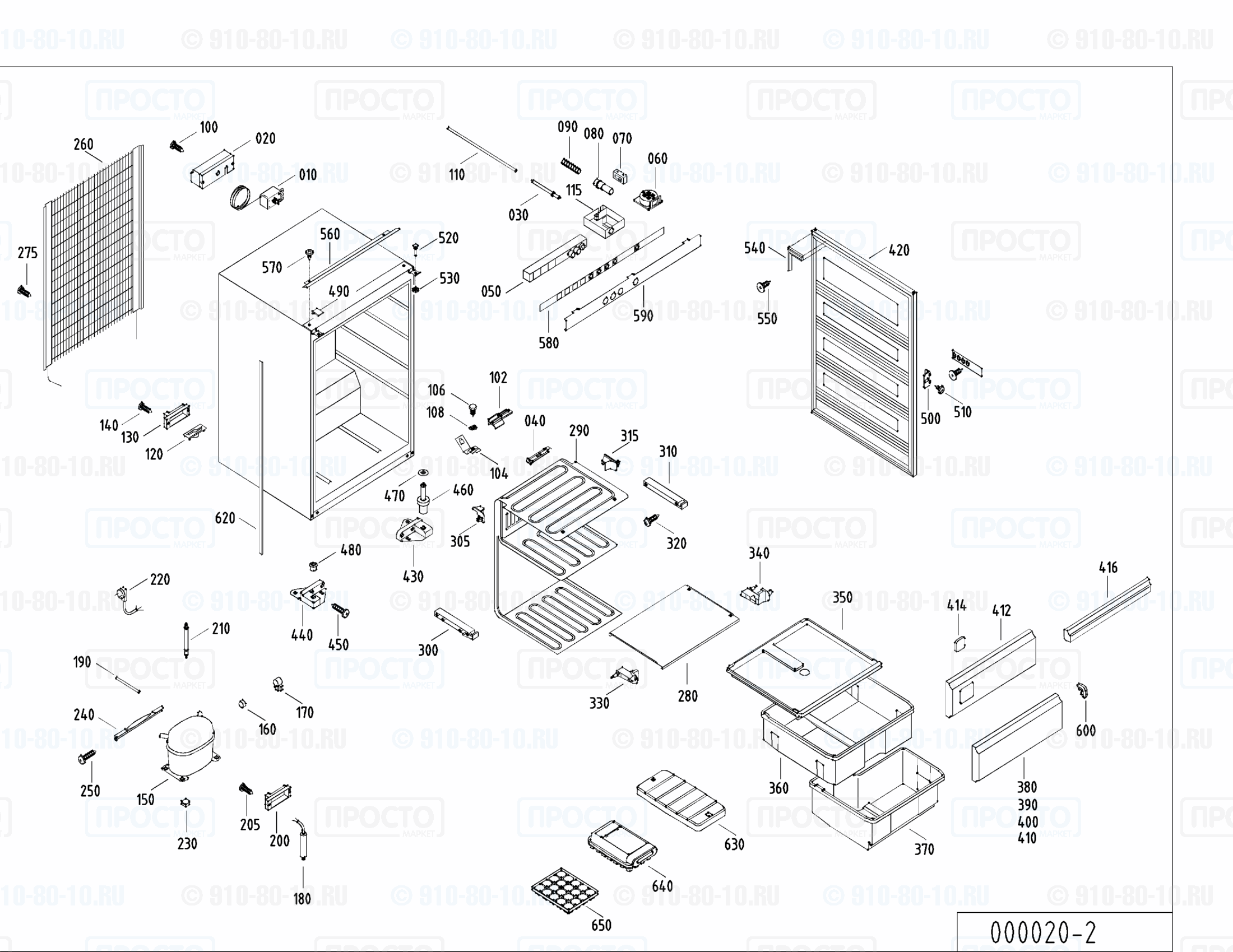 Взрыв-схема запчастей холодильника Liebherr GI 1403-10B