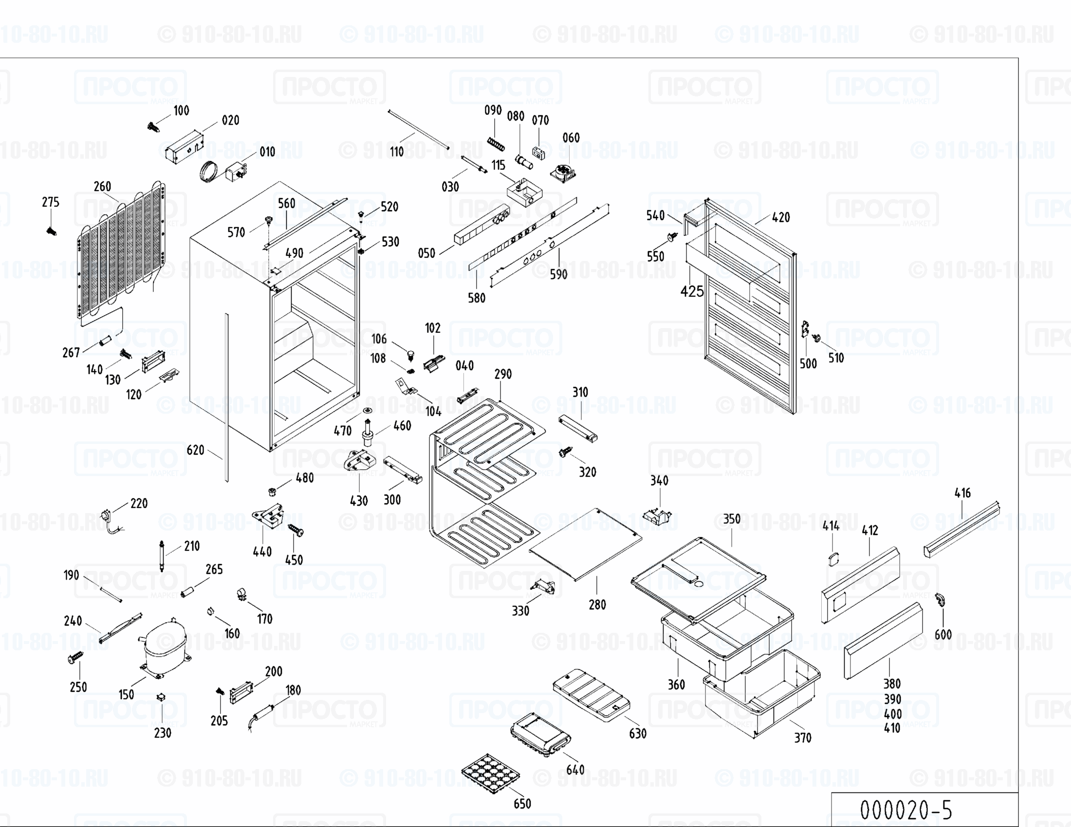 Взрыв-схема запчастей холодильника Liebherr GI 1402-21A