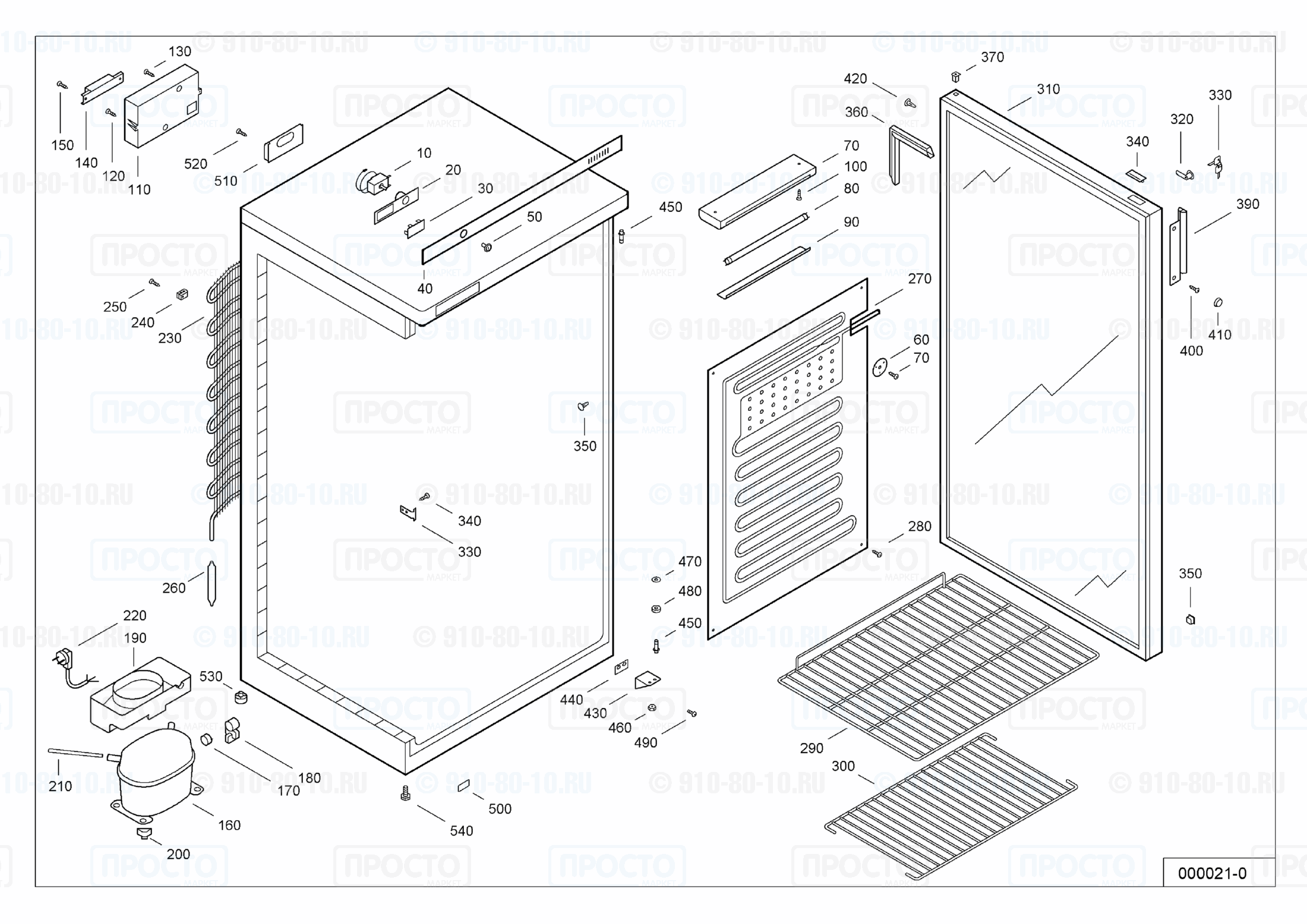 Взрыв-схема запчастей холодильника Liebherr FKS 5002-10C