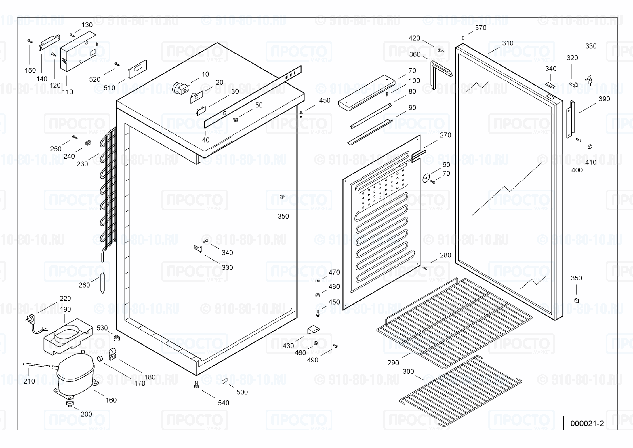 Взрыв-схема запчастей холодильника Liebherr FKS 5002-10D