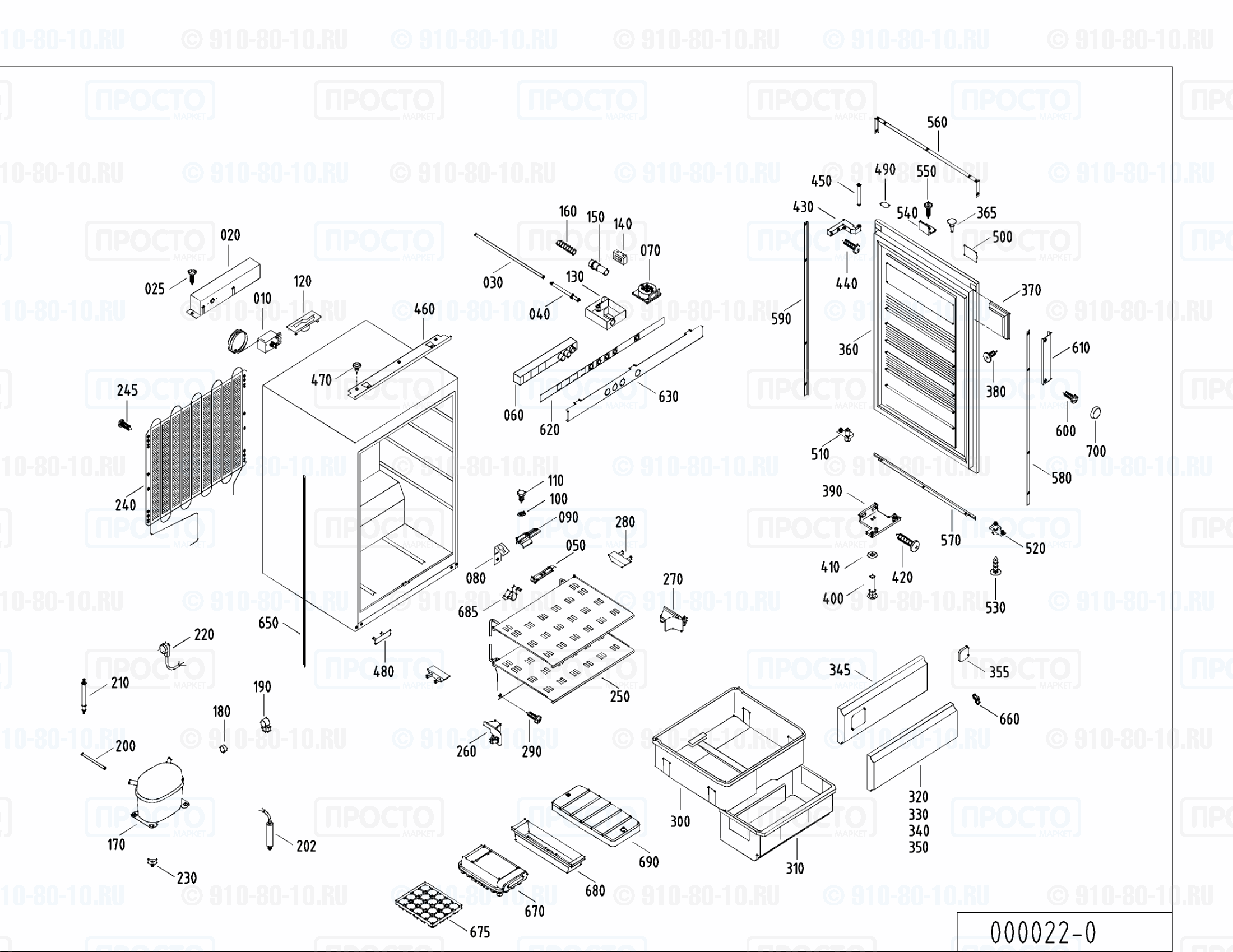 Взрыв-схема запчастей холодильника Liebherr GE 1302-10