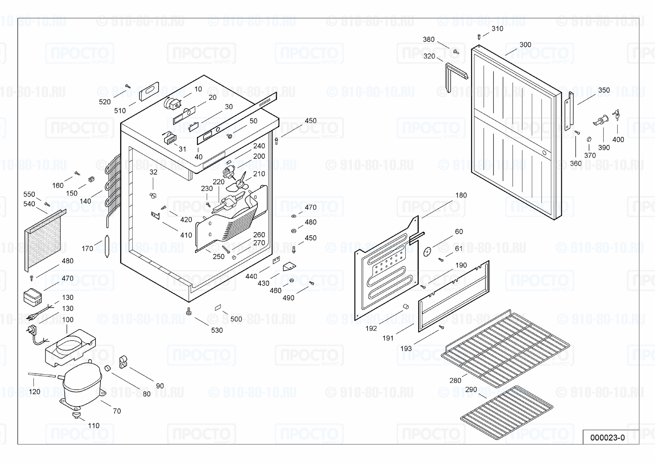 Взрыв-схема холодильника Liebherr UKS 1800-10A