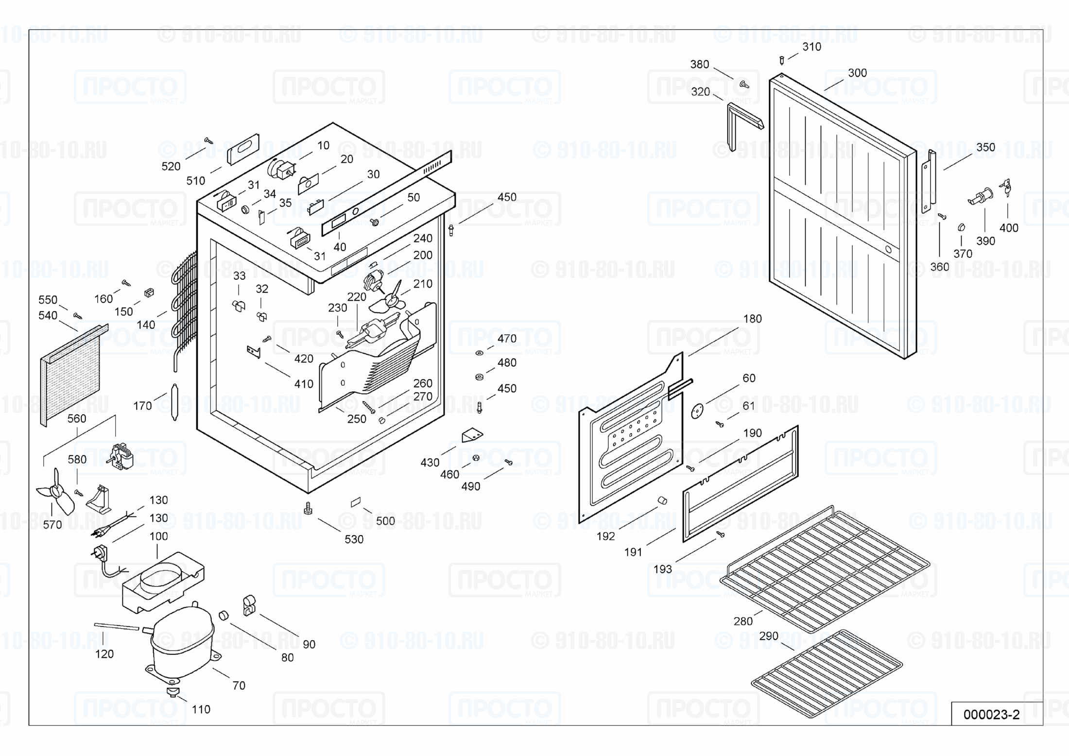 Взрыв-схема холодильника Liebherr UKS 1800-10C