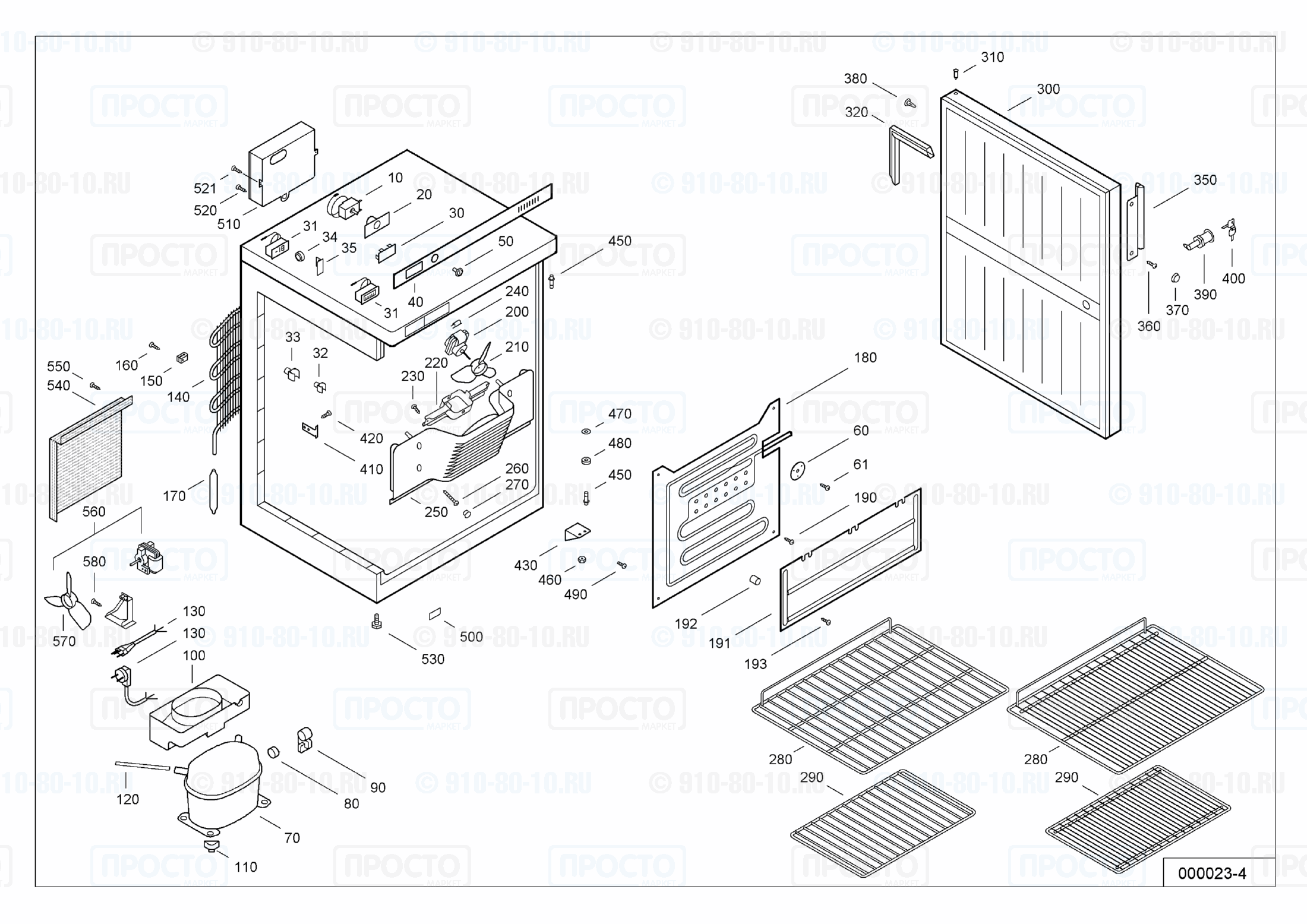 Взрыв-схема запчастей холодильника Liebherr UKS 1800-11B