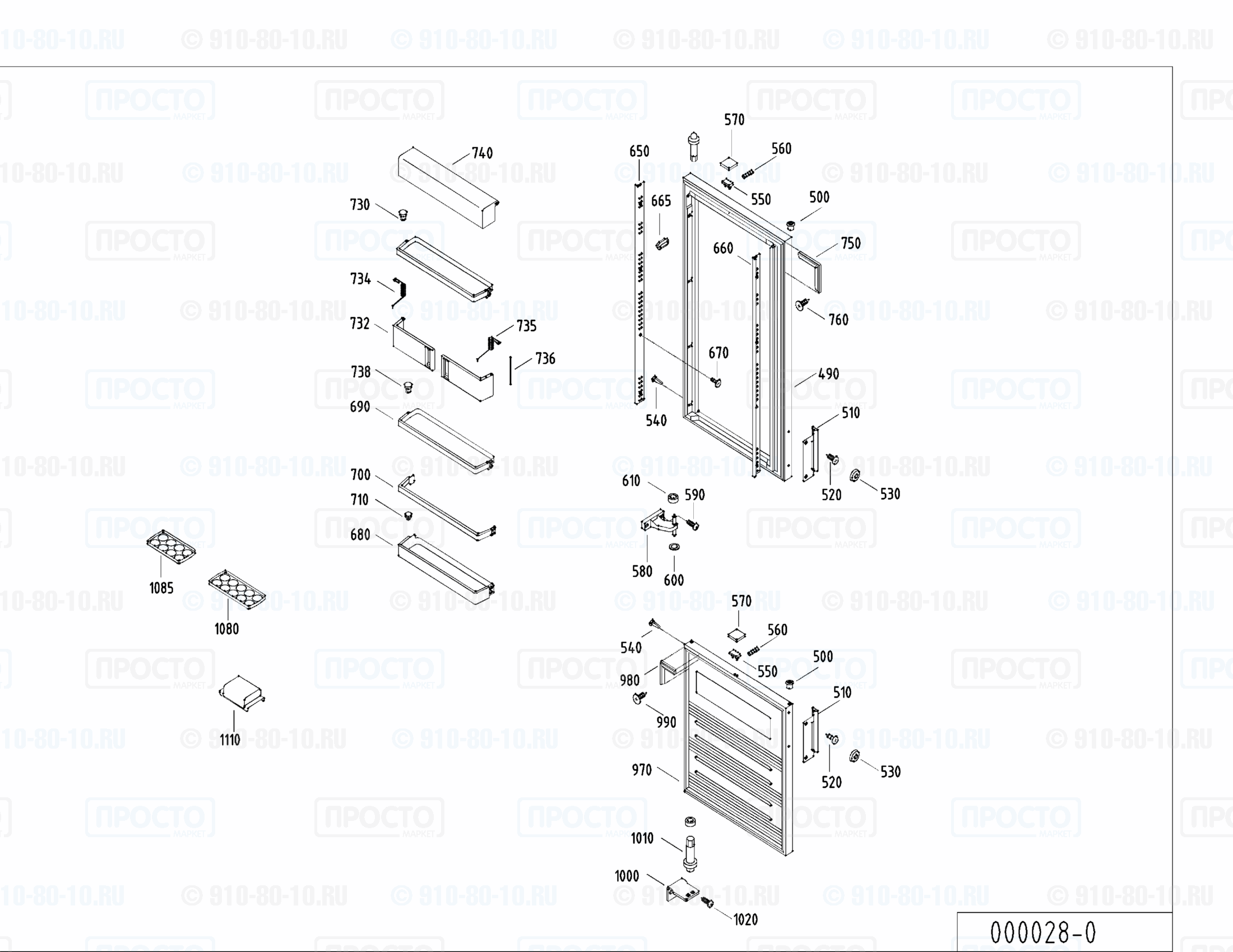 Взрыв-схема холодильника Liebherr KGT 3925-10