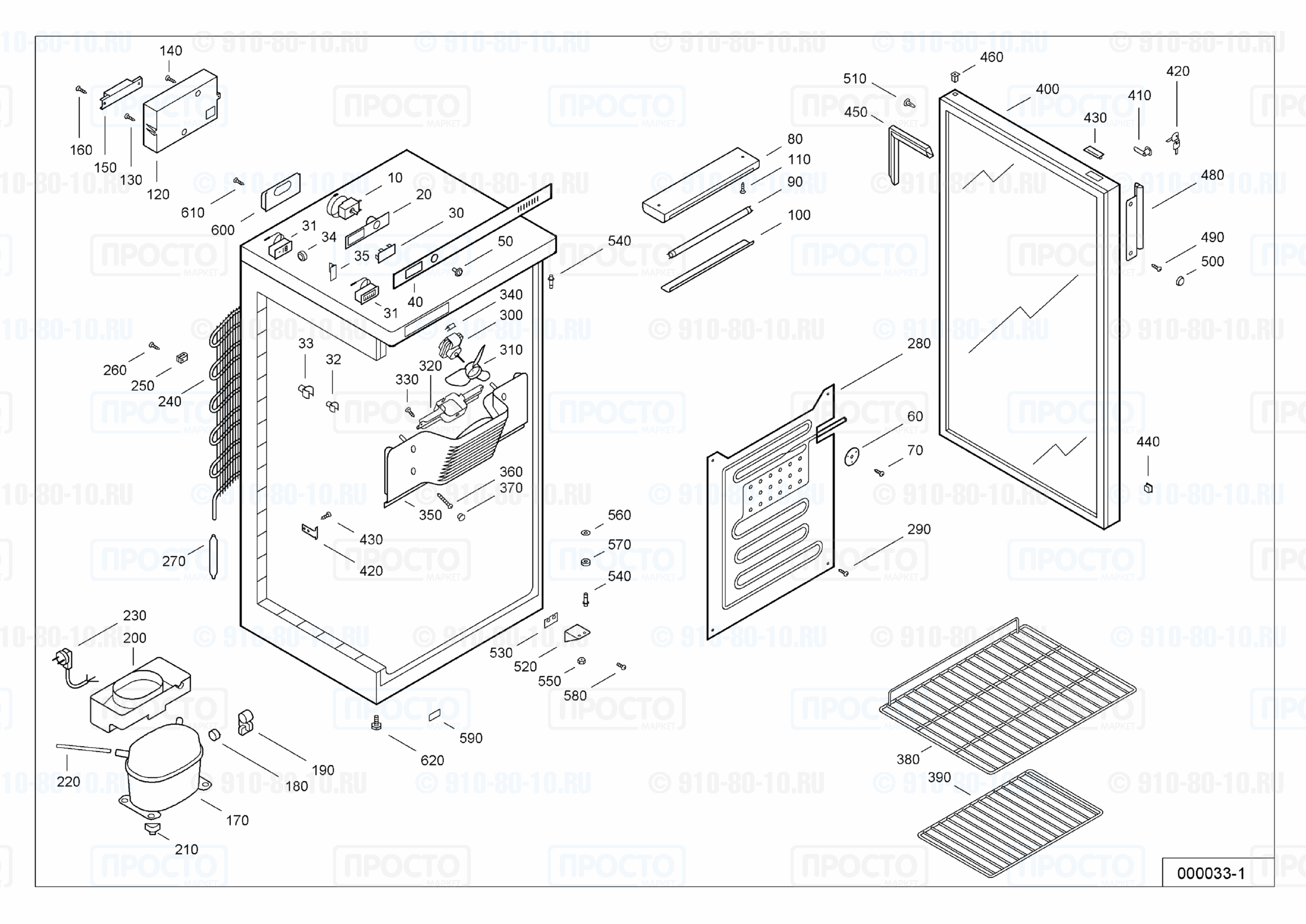 Взрыв-схема холодильника Liebherr UKS 2602-10C