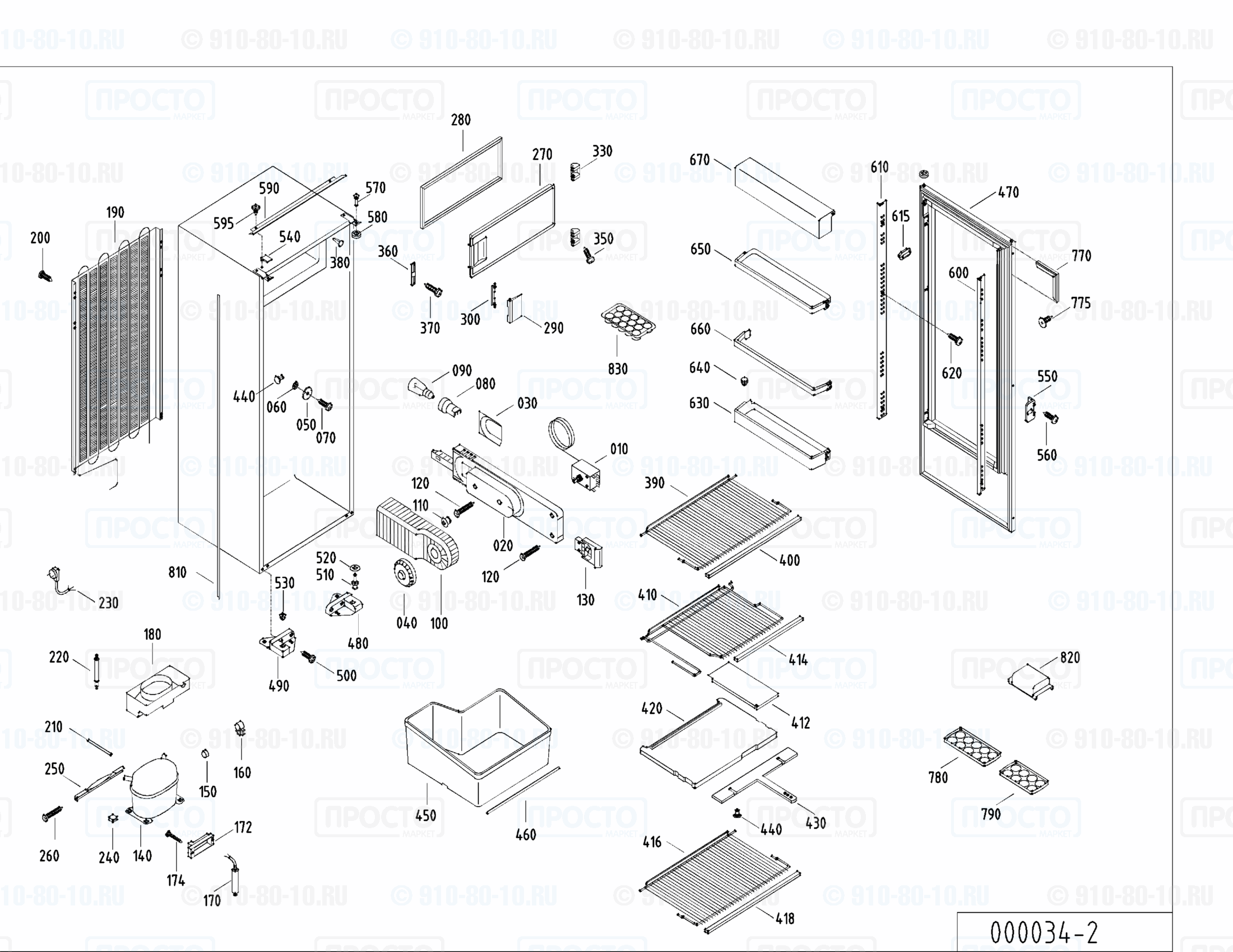 Взрыв-схема холодильника Liebherr KIF 2723-10F