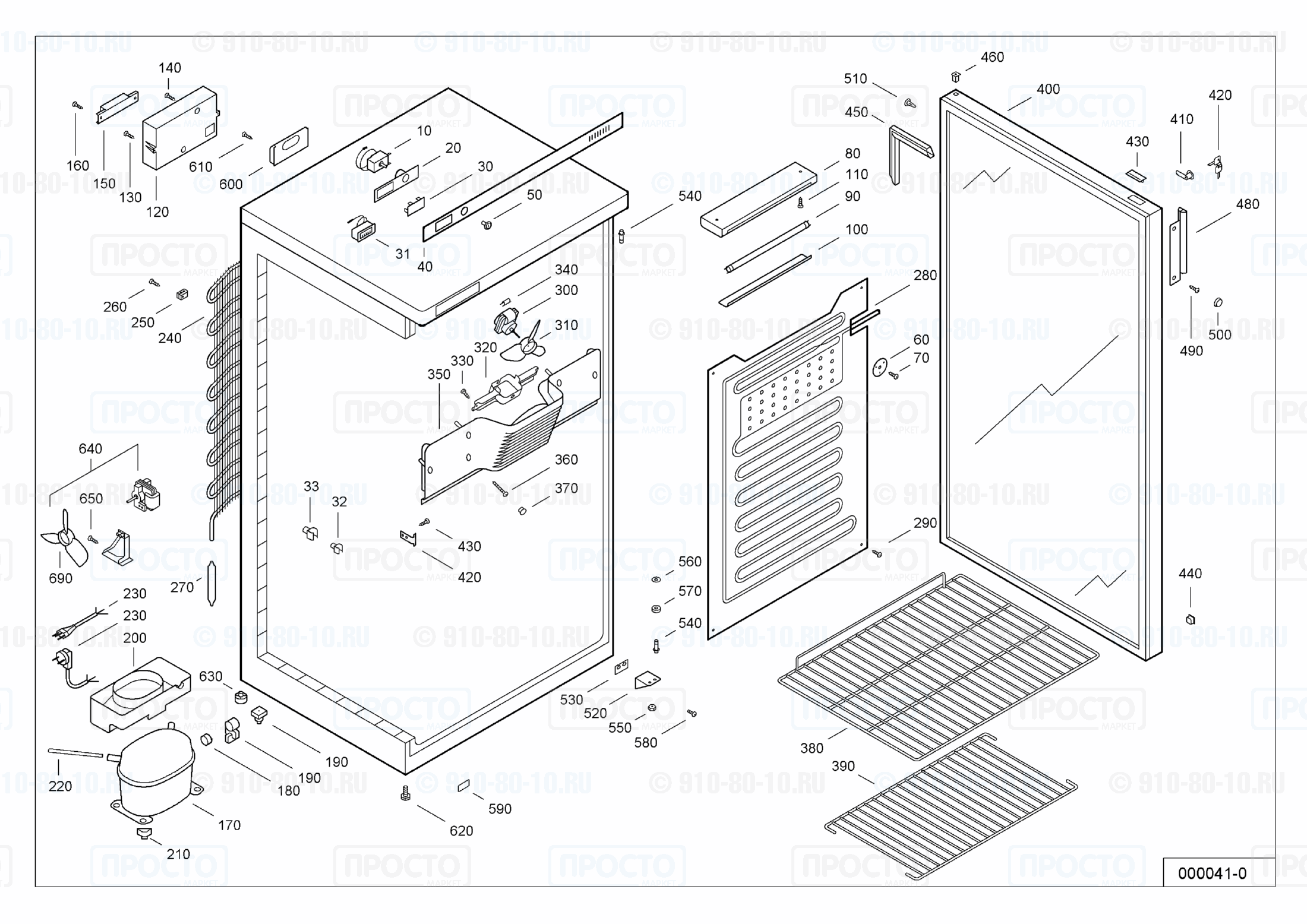 Взрыв-схема запчастей холодильника Liebherr UKS 5002-10C