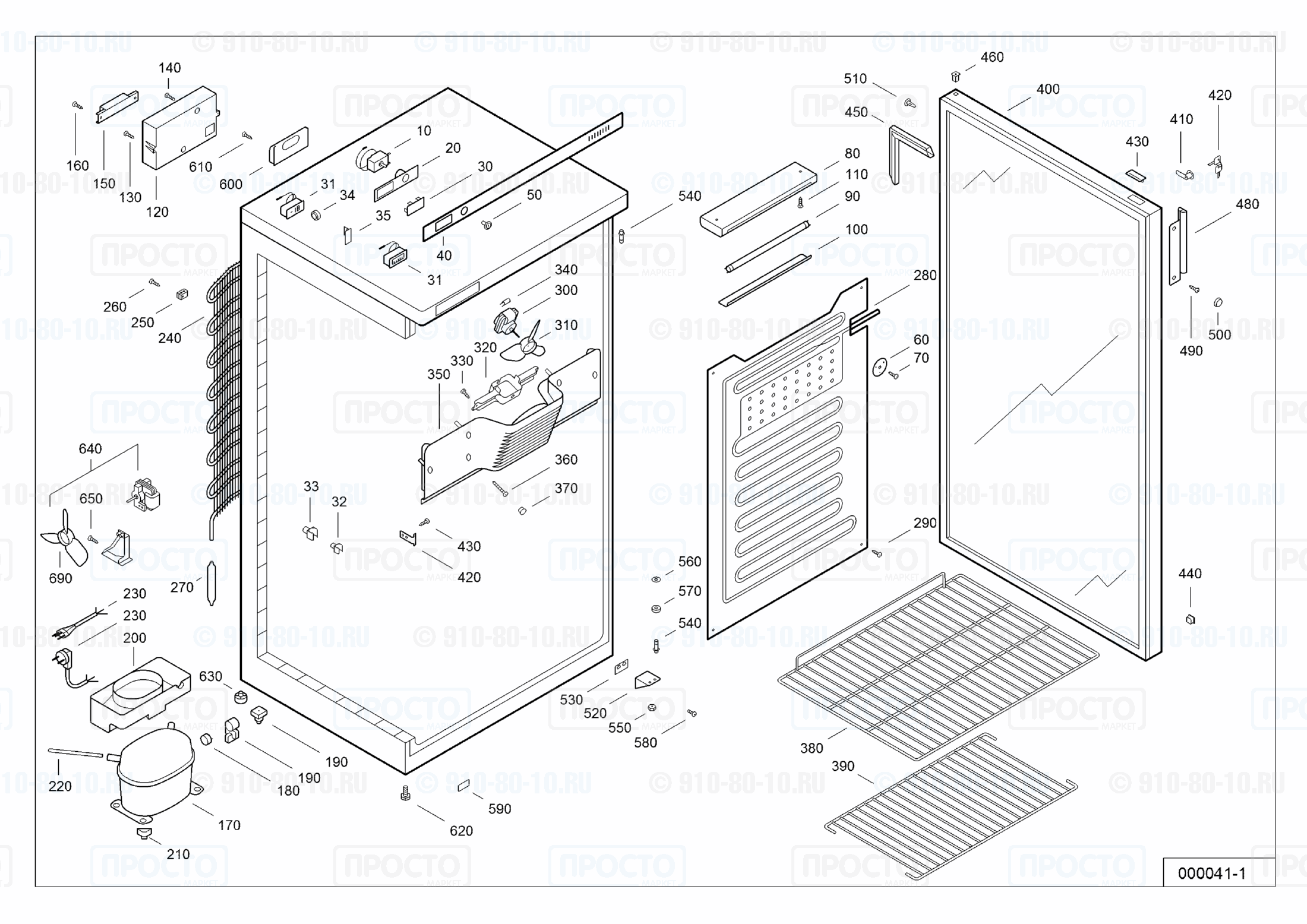 Взрыв-схема запчастей холодильника Liebherr UKS 5002-10D