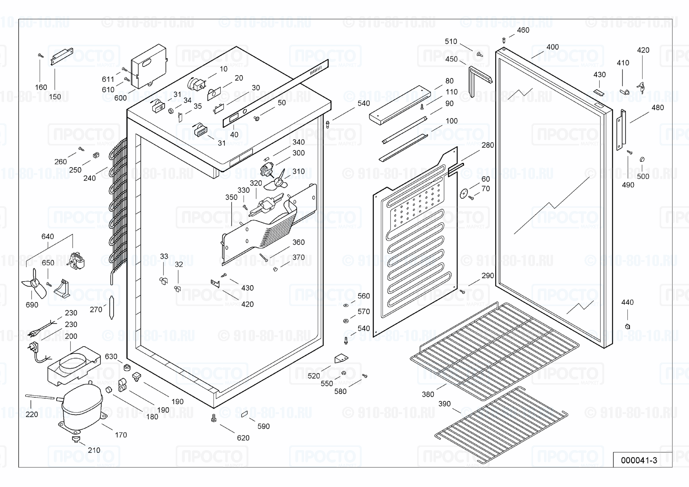 Взрыв-схема запчастей холодильника Liebherr UKS 5002-10F