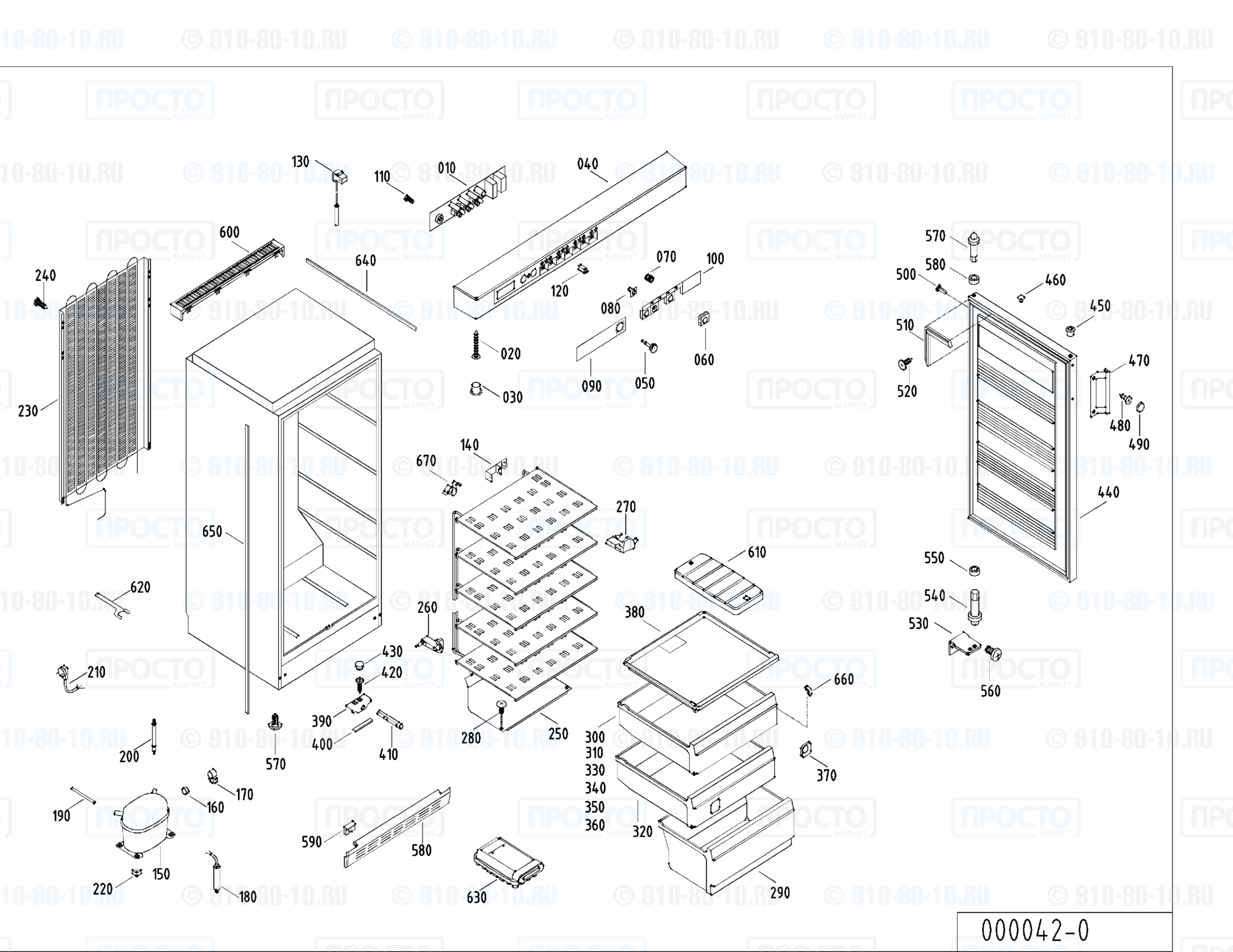 Взрыв-схема запчастей холодильника Liebherr GSD 2602-10
