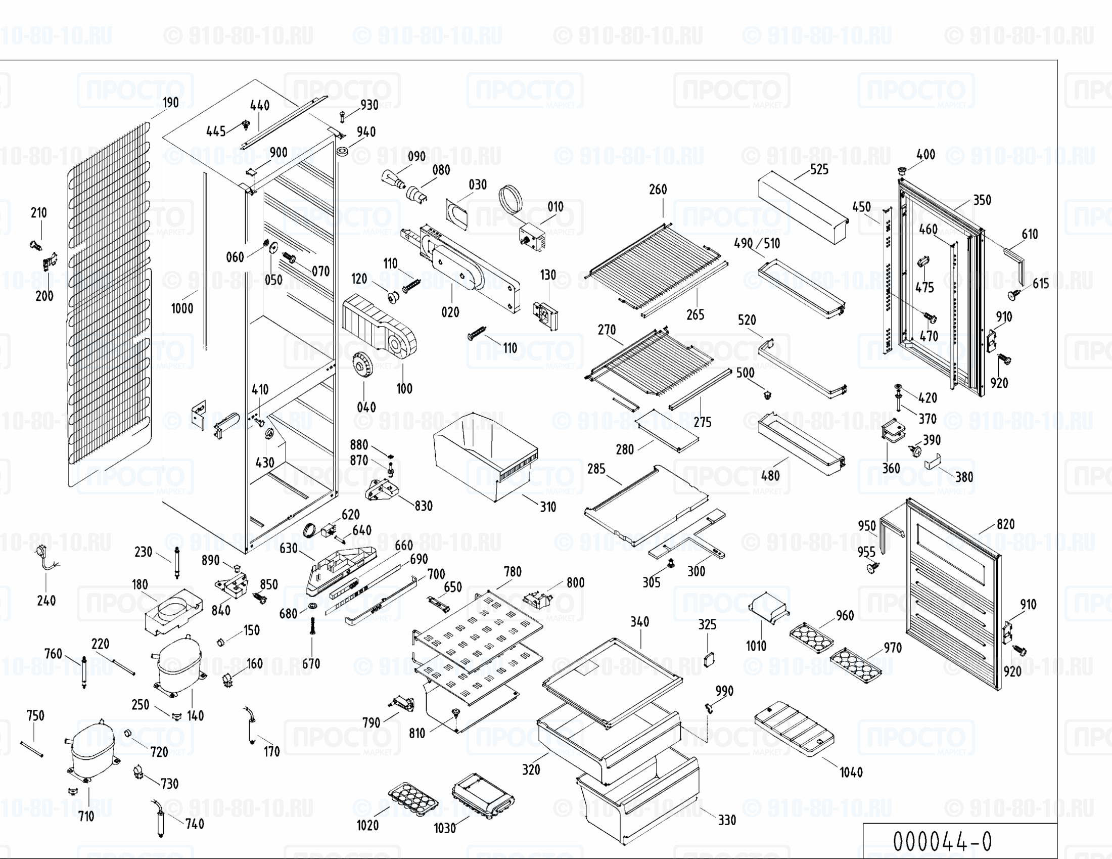 Взрыв-схема запчастей холодильника Liebherr KIK 3322-10