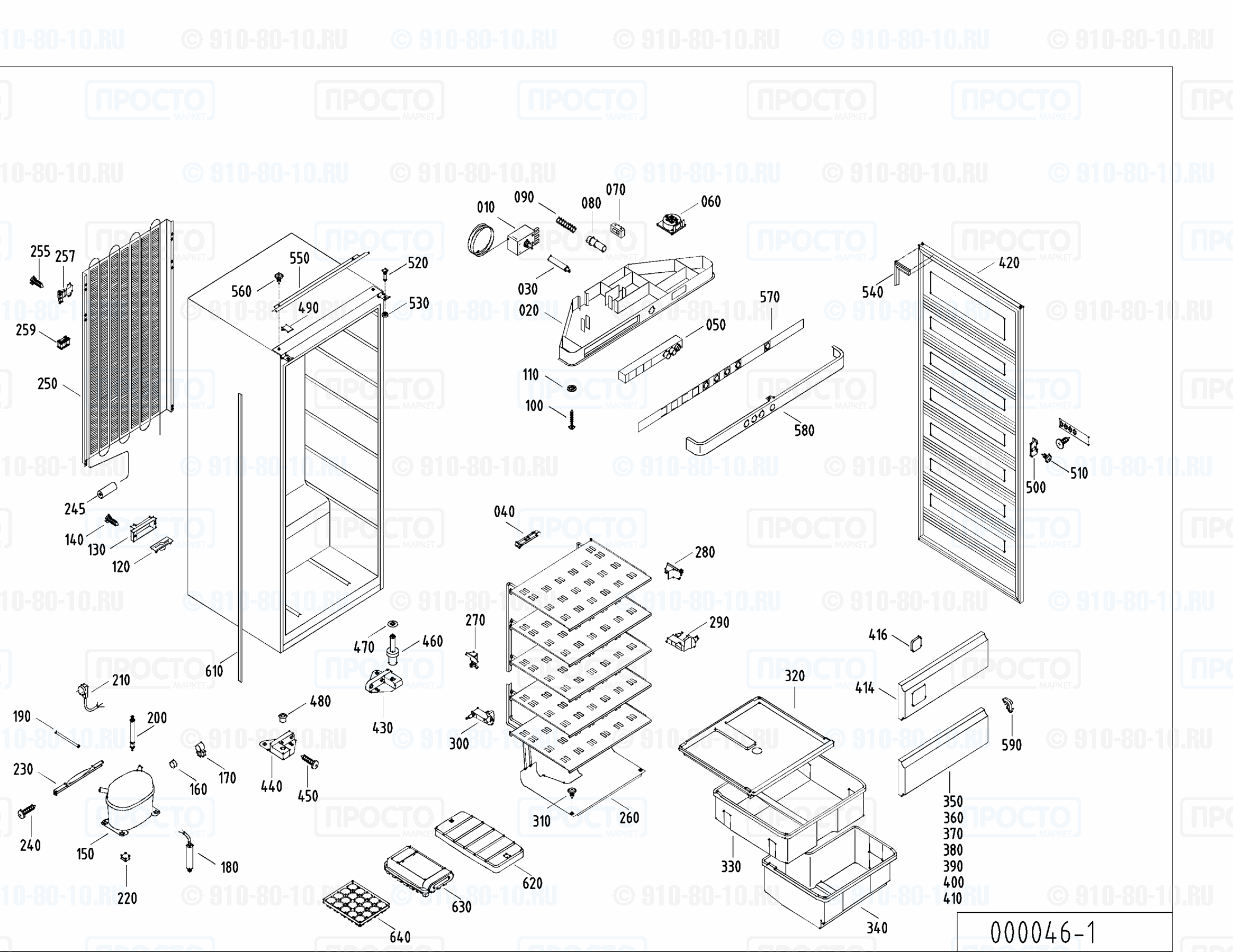 Взрыв-схема холодильника Liebherr GI 2303-10