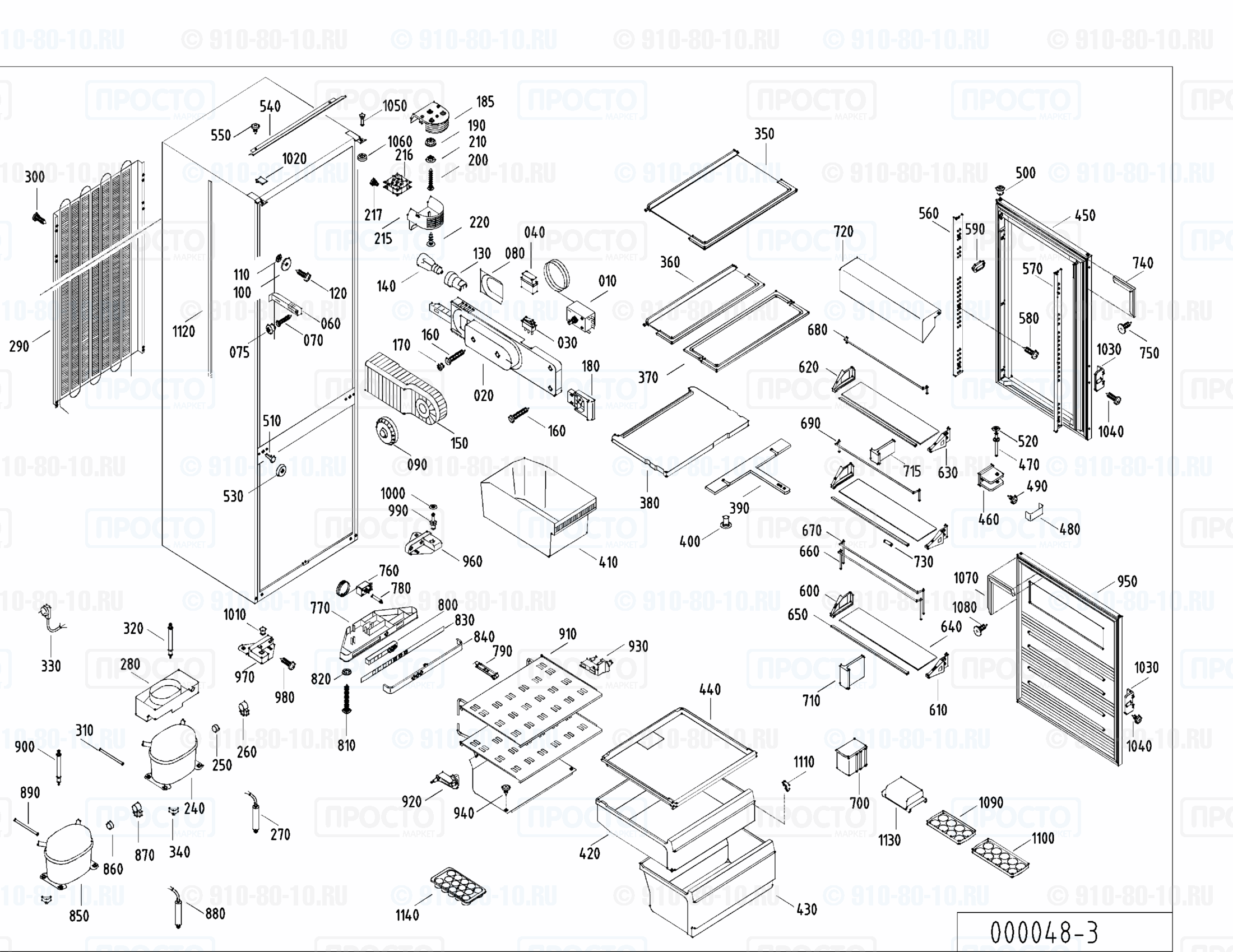Взрыв-схема запчастей холодильника Liebherr KIKv 3332-10D