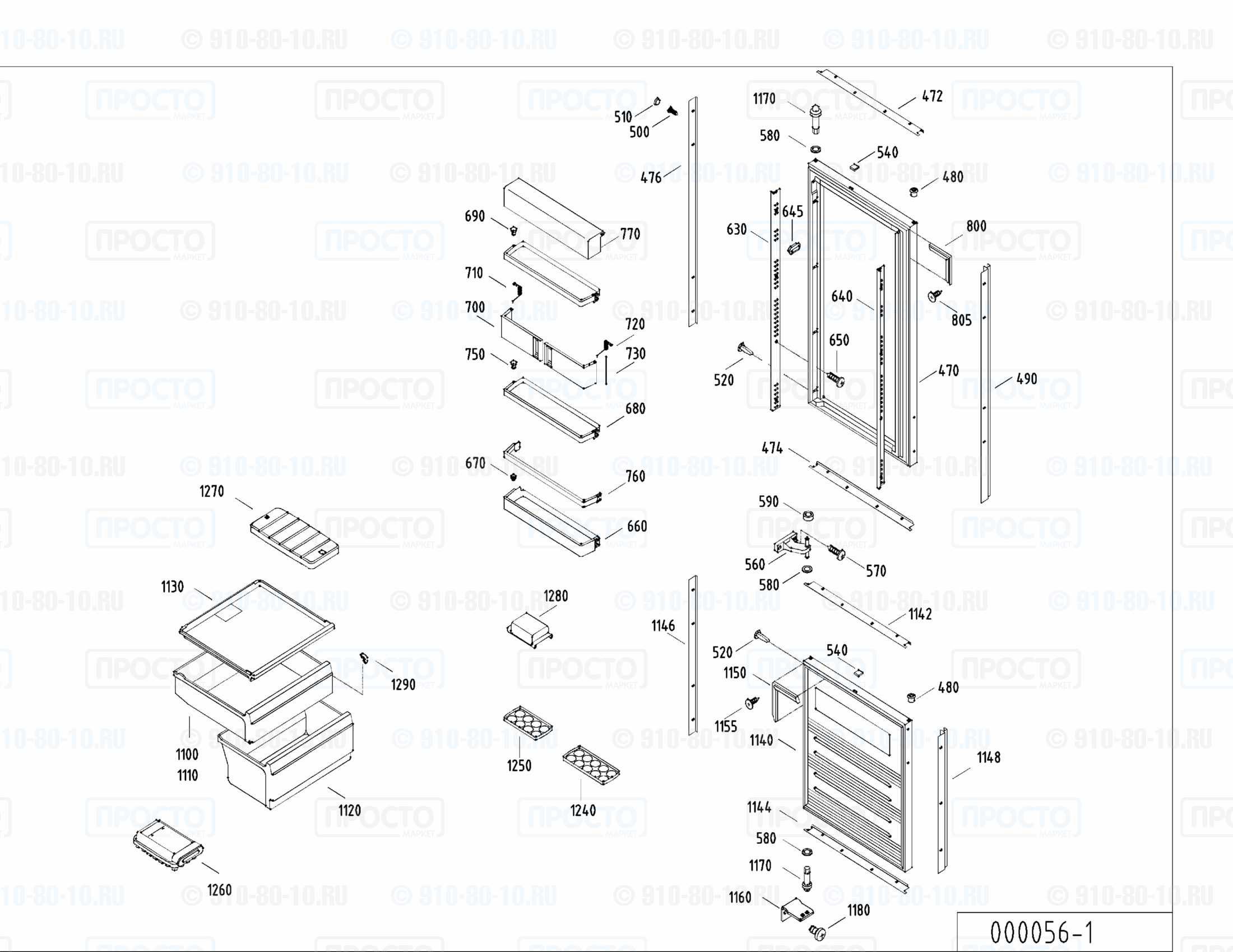 Взрыв-схема холодильника Liebherr KGN 3526-12C