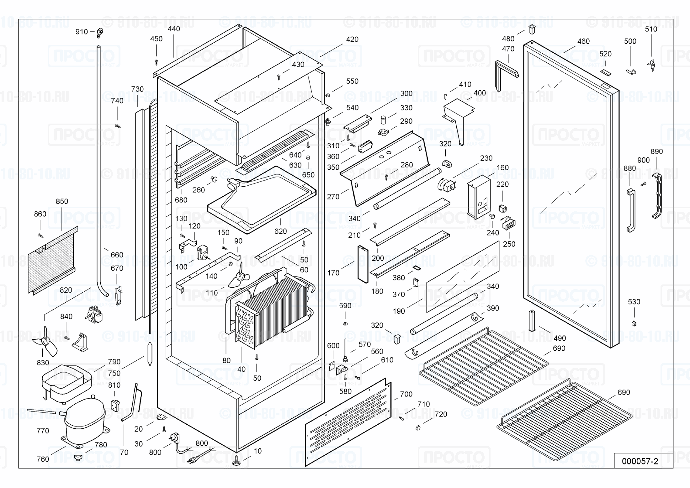 Взрыв-схема запчастей холодильника Liebherr UKS 3702-10