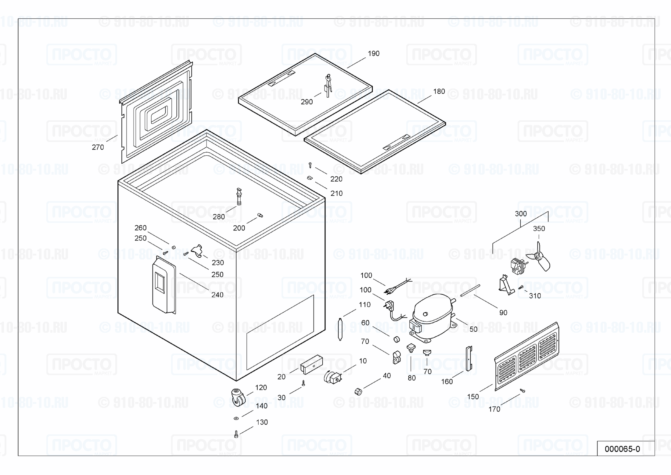 Взрыв-схема запчастей холодильника Liebherr FT 2900-12C