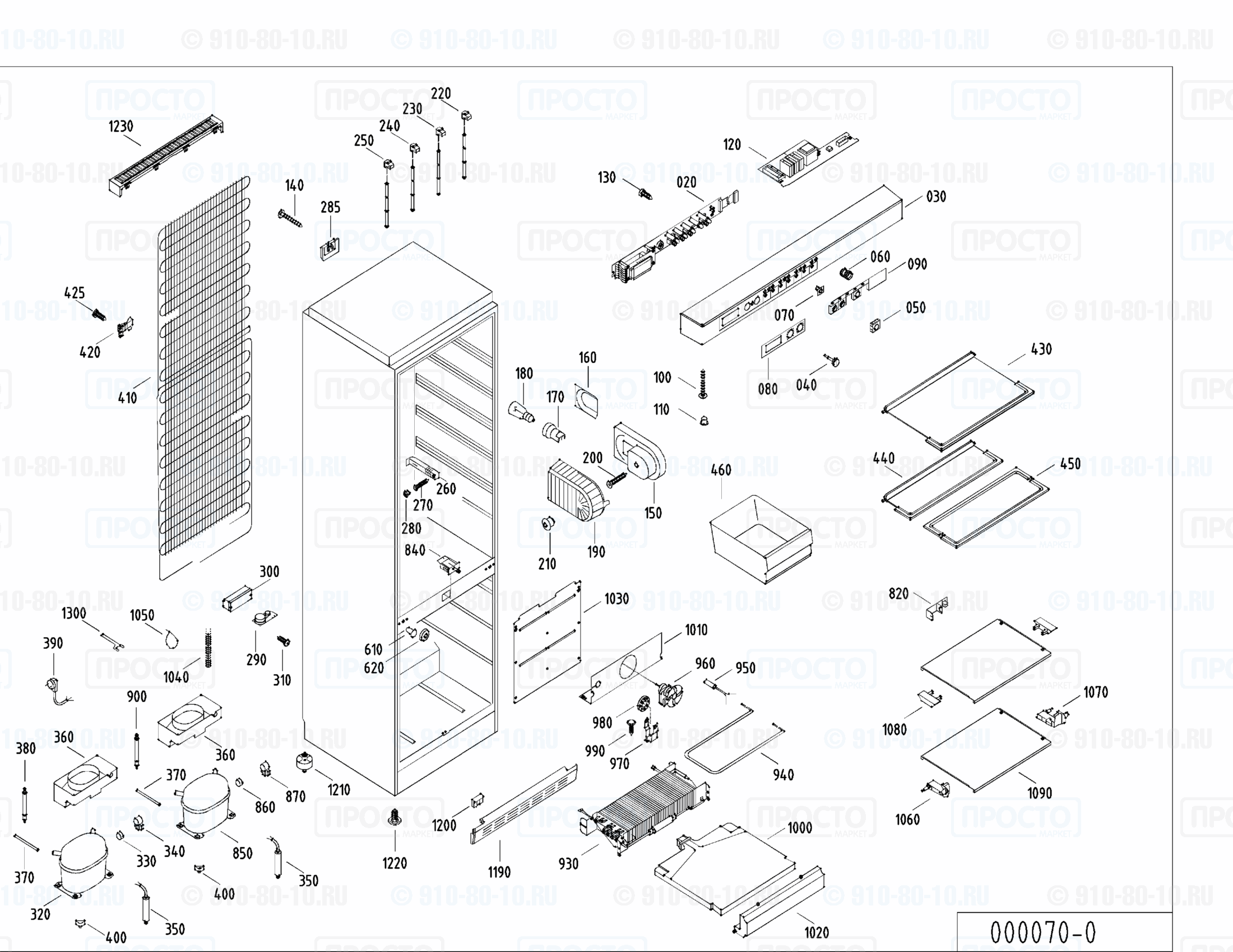 Взрыв-схема запчастей холодильника Liebherr KGN 3455-10A
