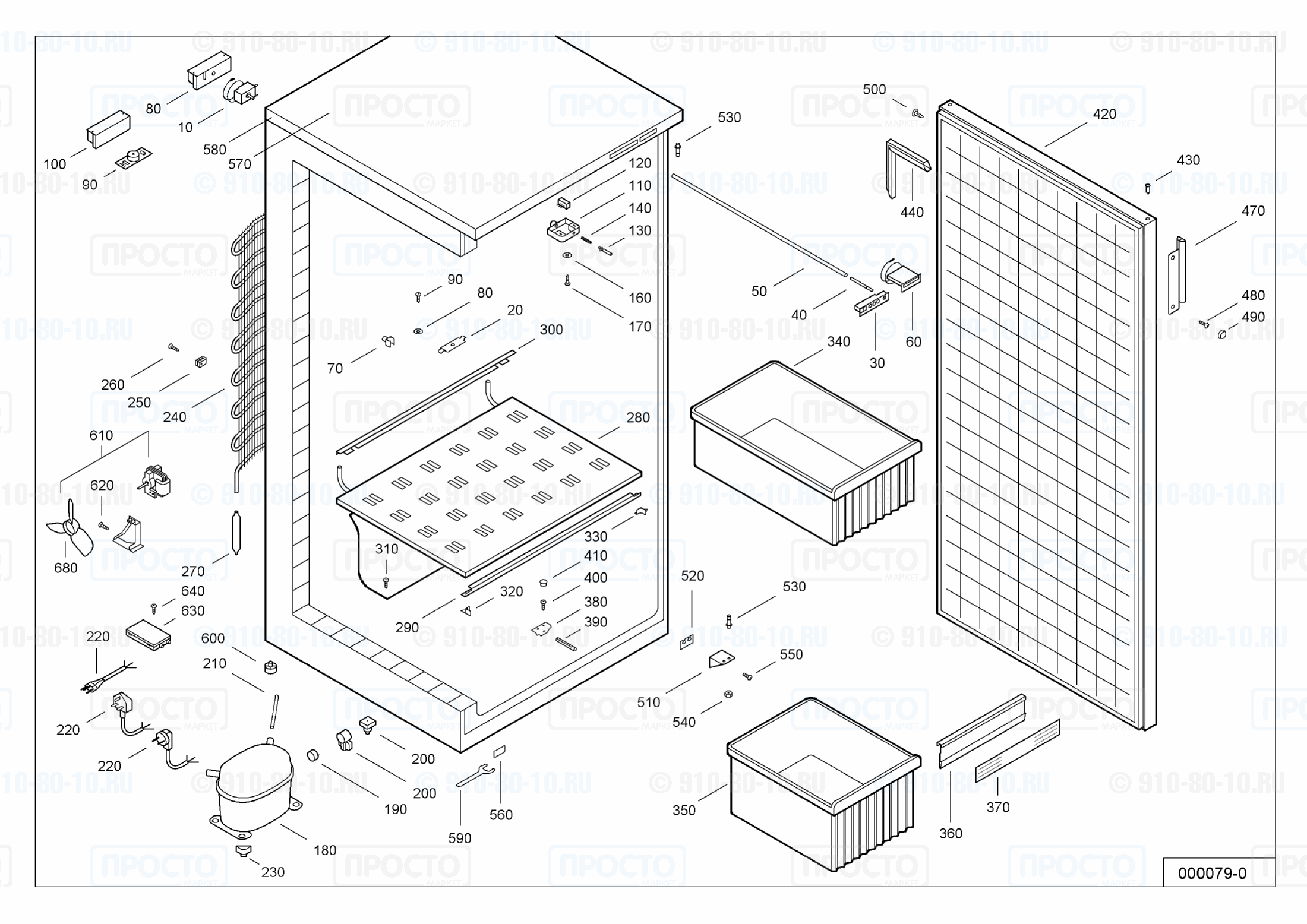 Взрыв-схема запчастей холодильника Liebherr GS 5203-10