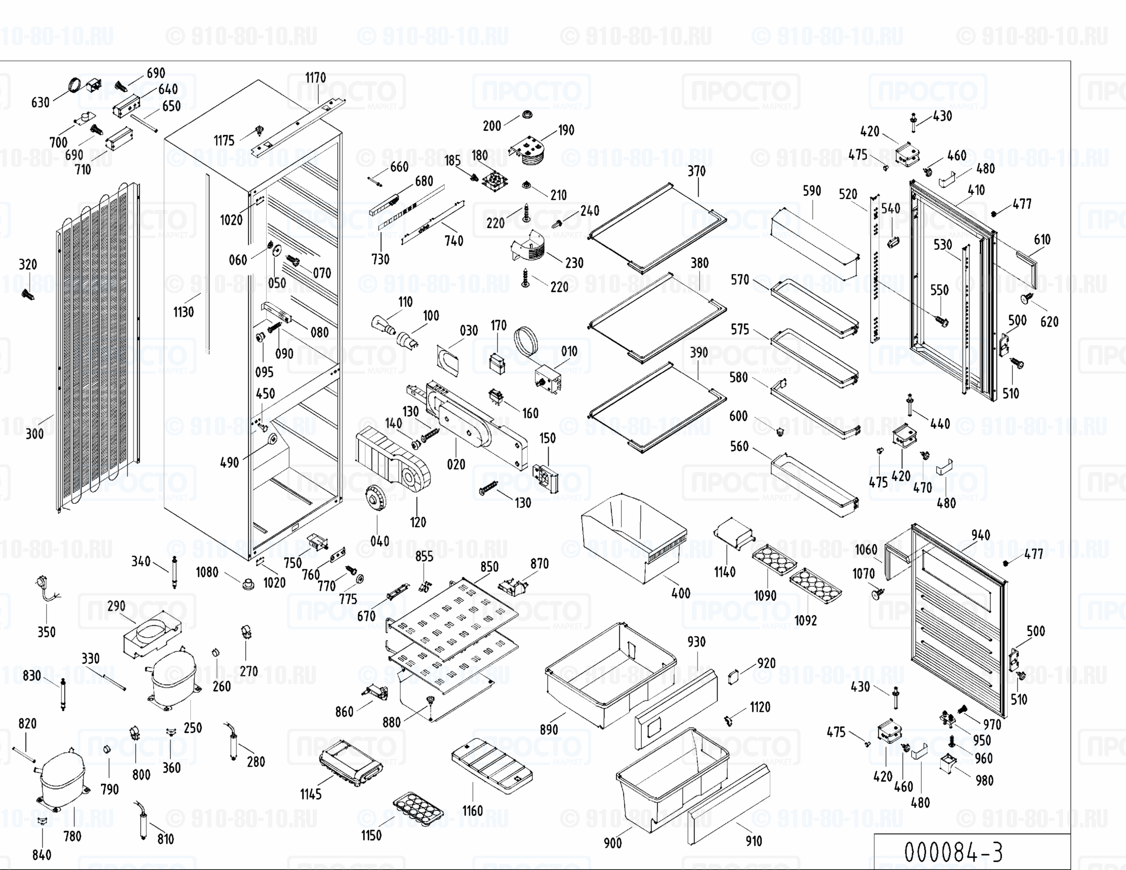 Взрыв-схема холодильника Liebherr KIK 3433-50A