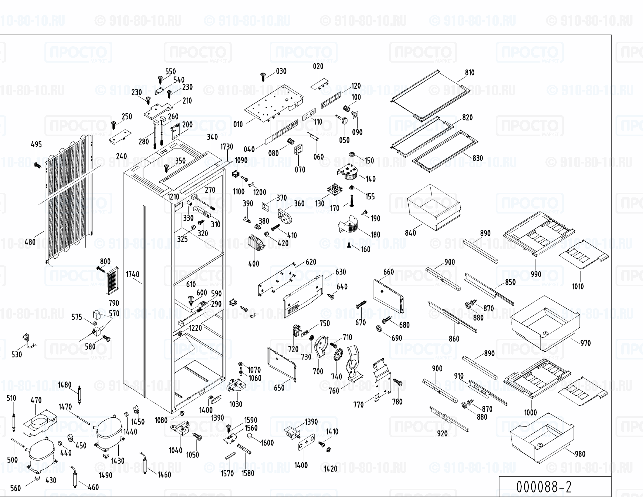Взрыв-схема запчастей холодильника Liebherr KIKB 2955-20
