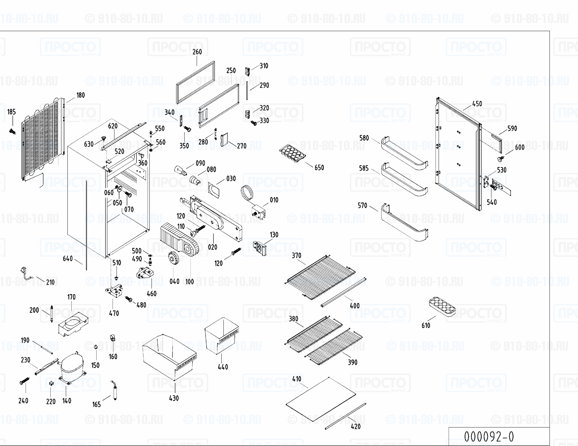 Взрыв-схема запчастей холодильника Liebherr KI 1613-10