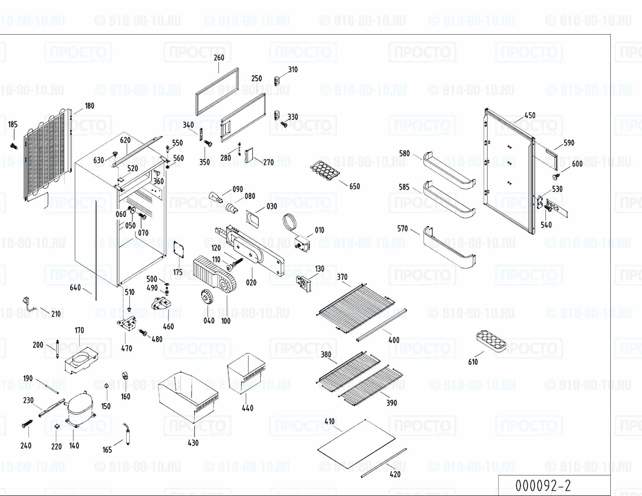 Взрыв-схема запчастей холодильника Liebherr KI 1613-10B